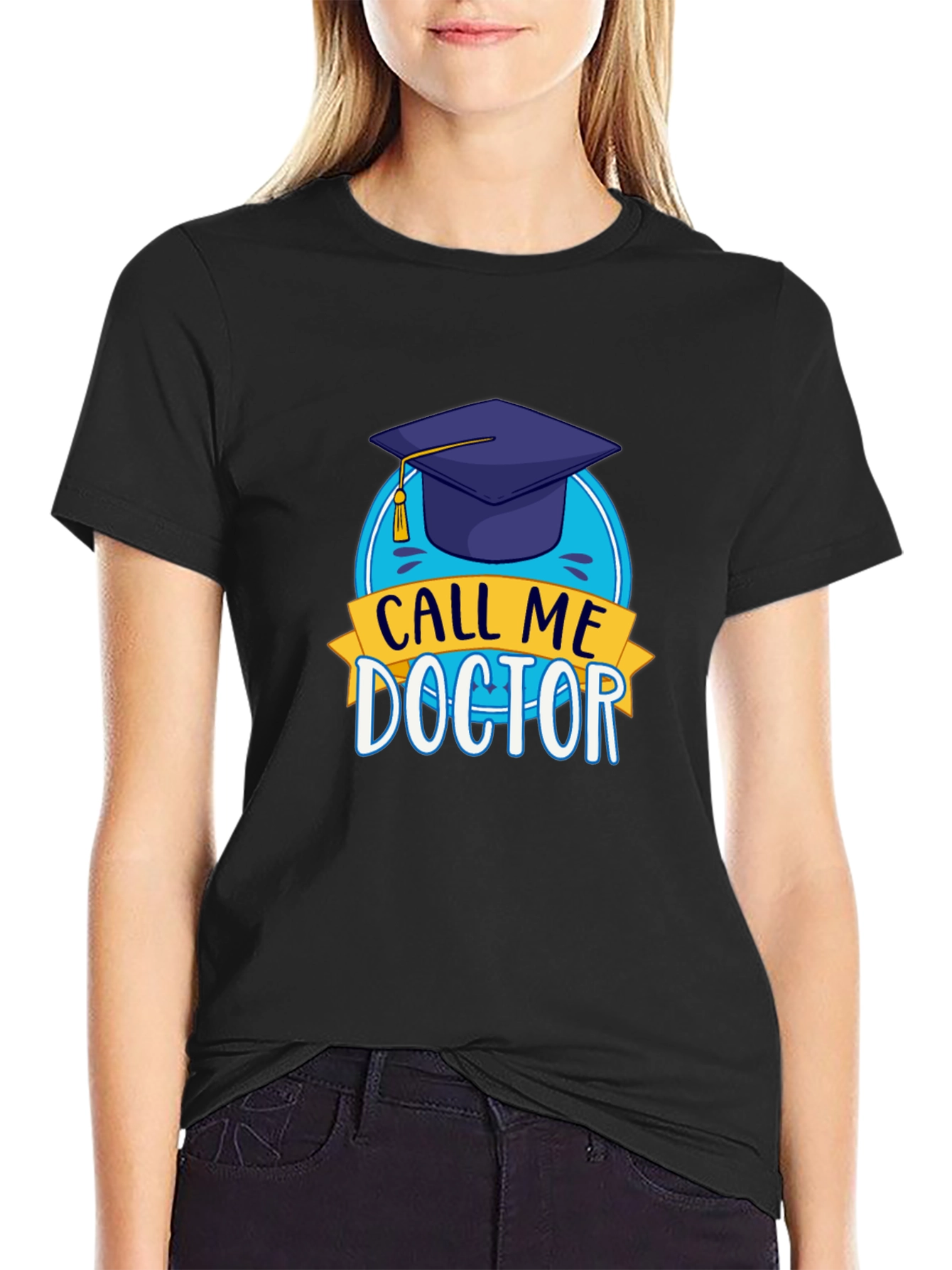 Black Call Me Doctor Graduation T-Shirt - New Grad Tee view 2