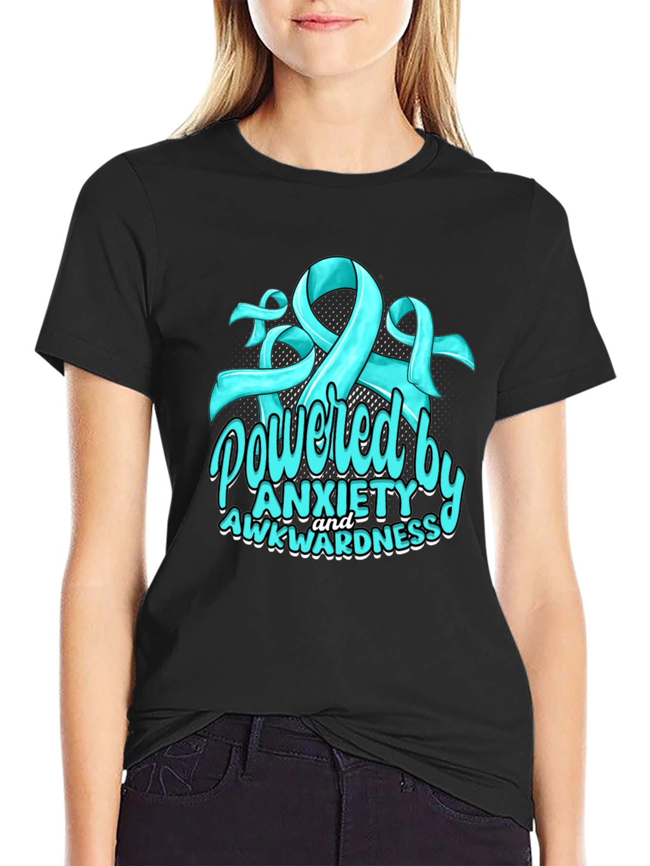 Black Anxiety & Awkwardness Tee - Mental Health Awareness Shirt view 2