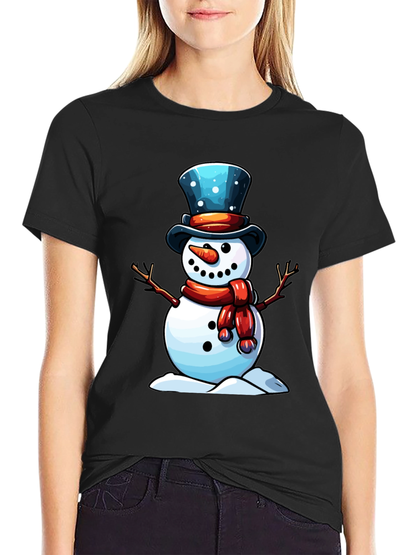 Festive Snowman Graphic Tee - 2