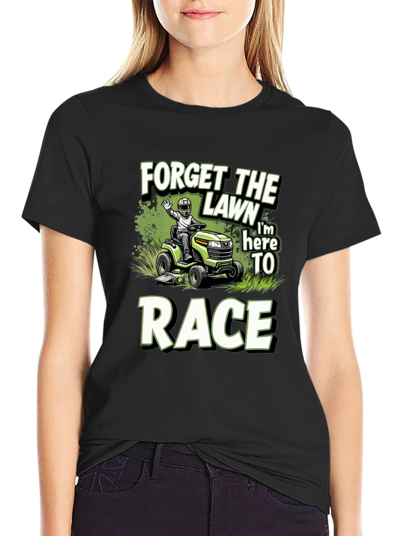 Black Forget the Lawn - Race T-Shirt view 2