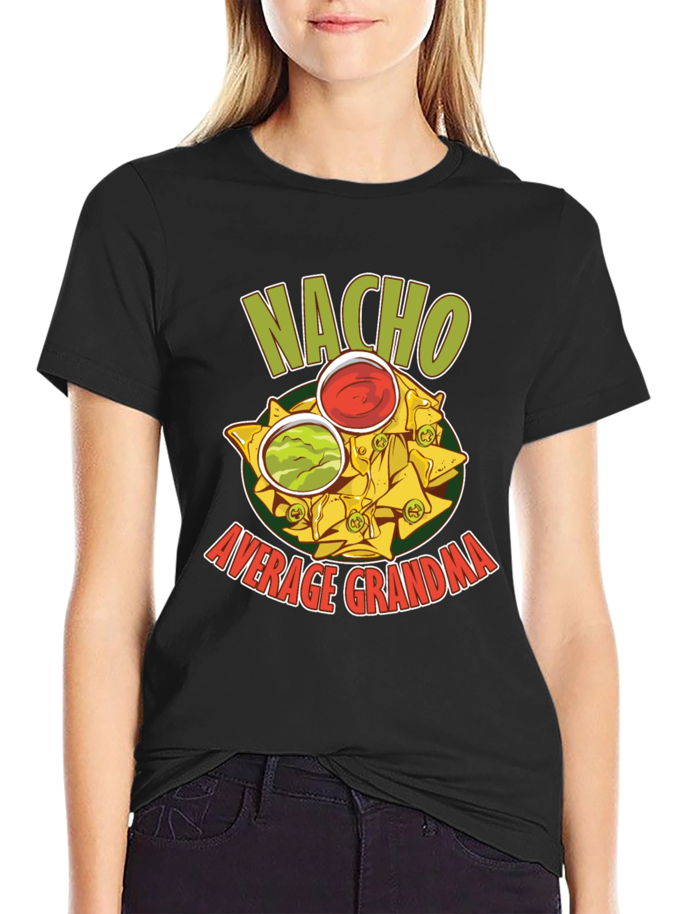 Black Nacho Average Grandma Graphic T-Shirt view 2