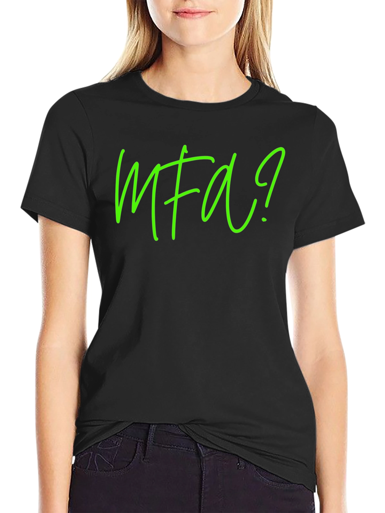 Black MFA? Graphic Tee - Soft Black Cotton T-Shirt view 2