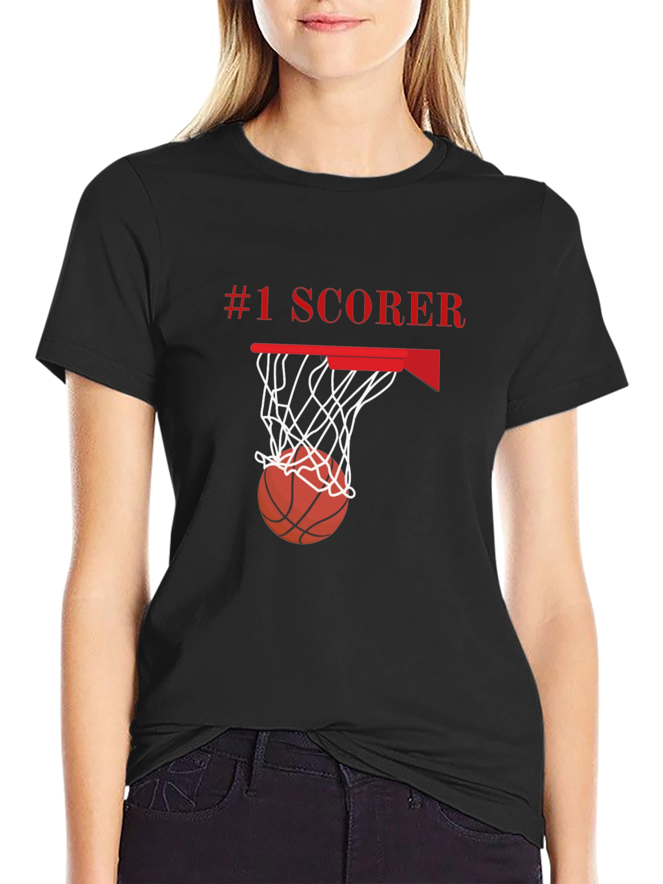 Black #1 Scorer Basketball Graphic Tee - Stylish Player Shirt view 2