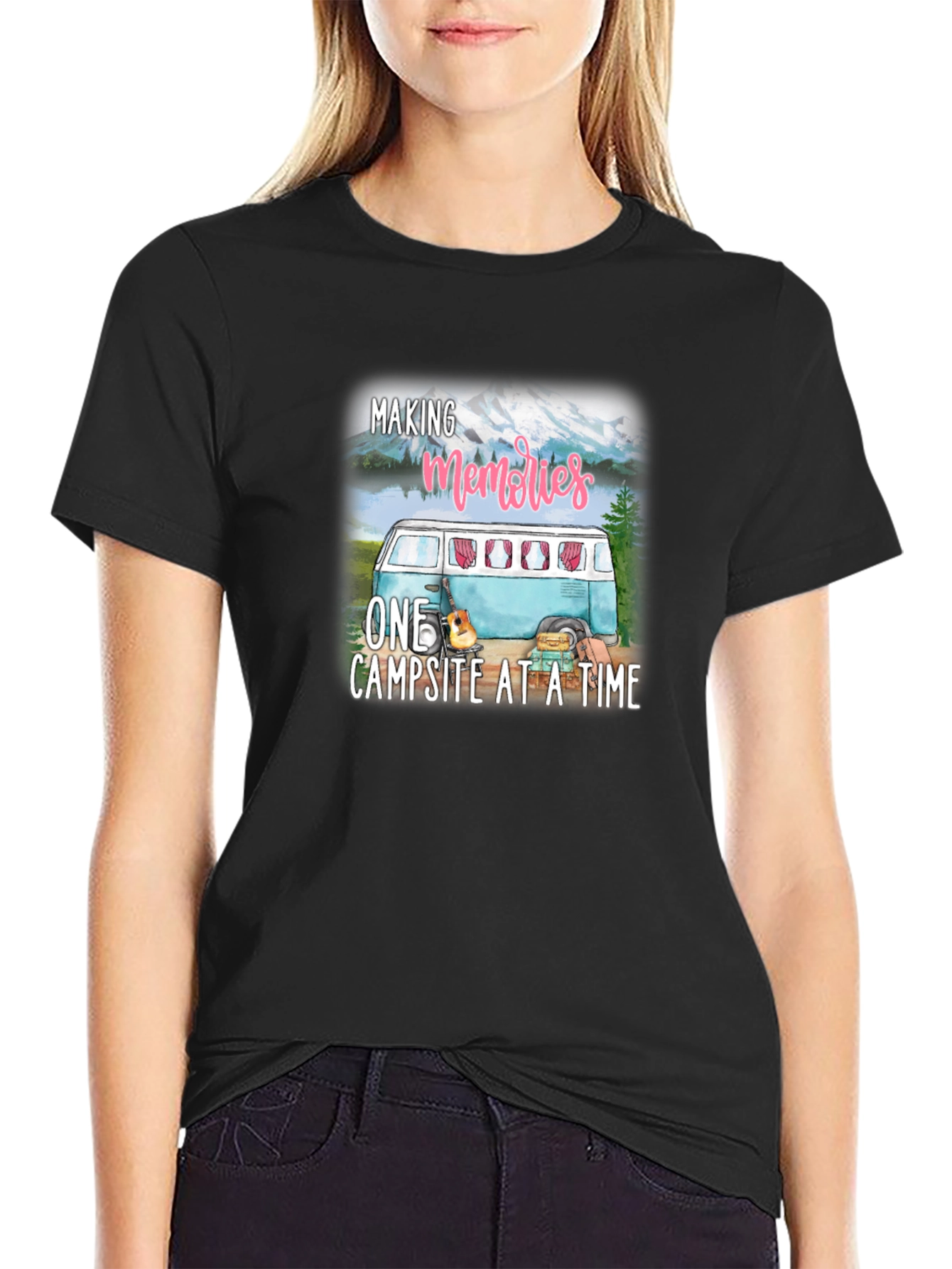 Black Making Memories Camping T-Shirt view 2