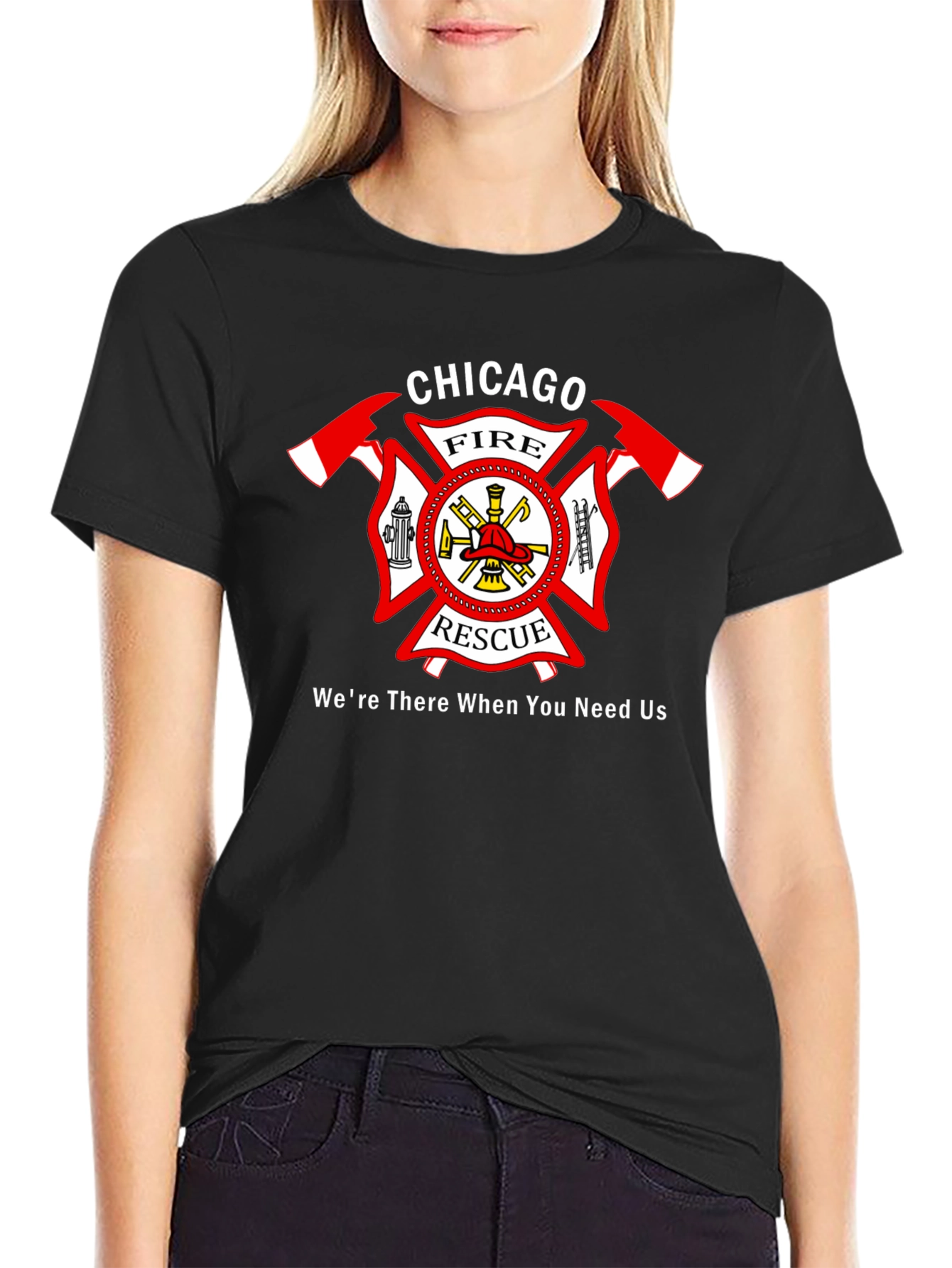 Black Chicago Fire Rescue T-Shirt view 2