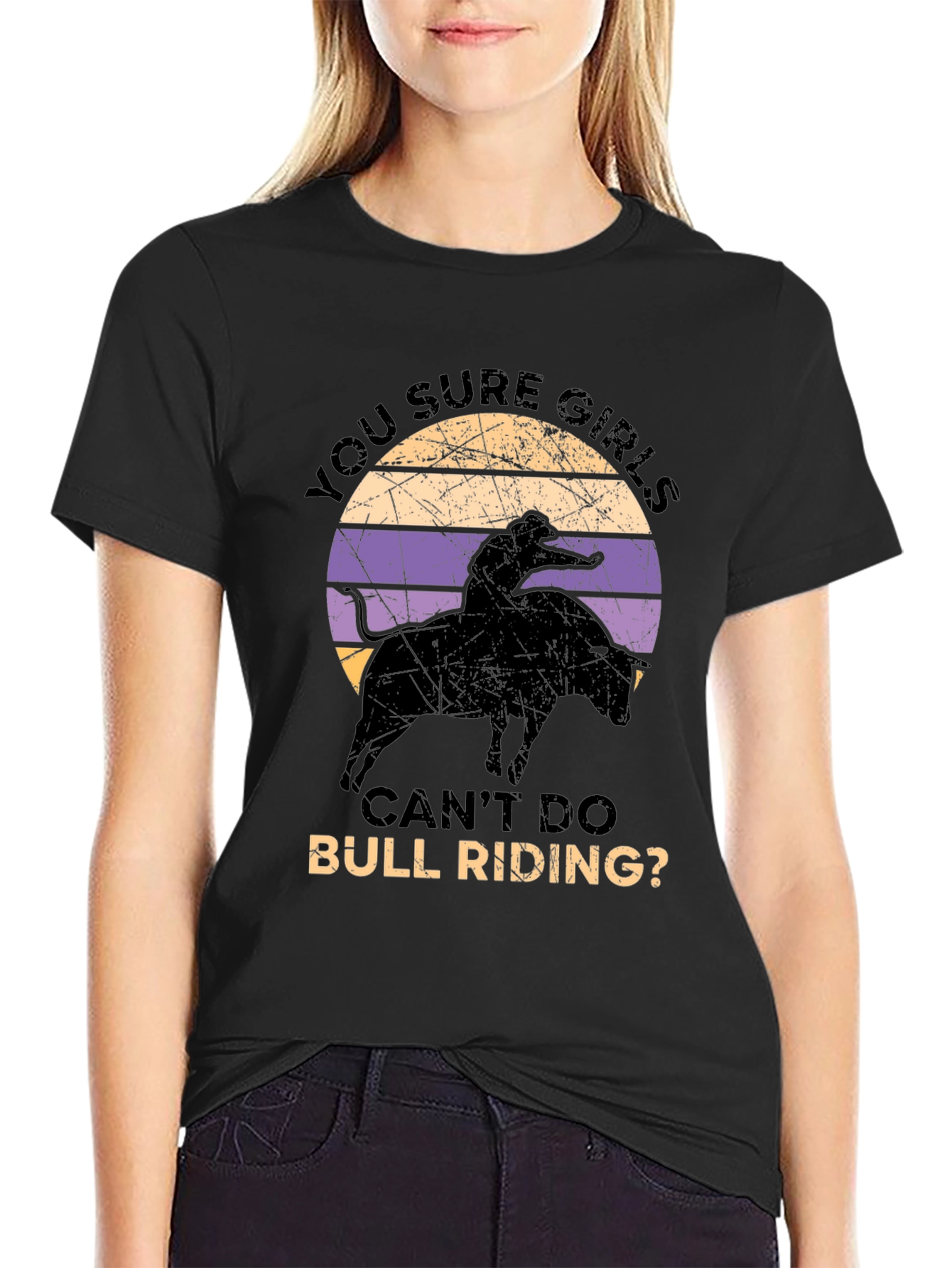 Black Girls Can Do Bull Riding T-Shirt view 2