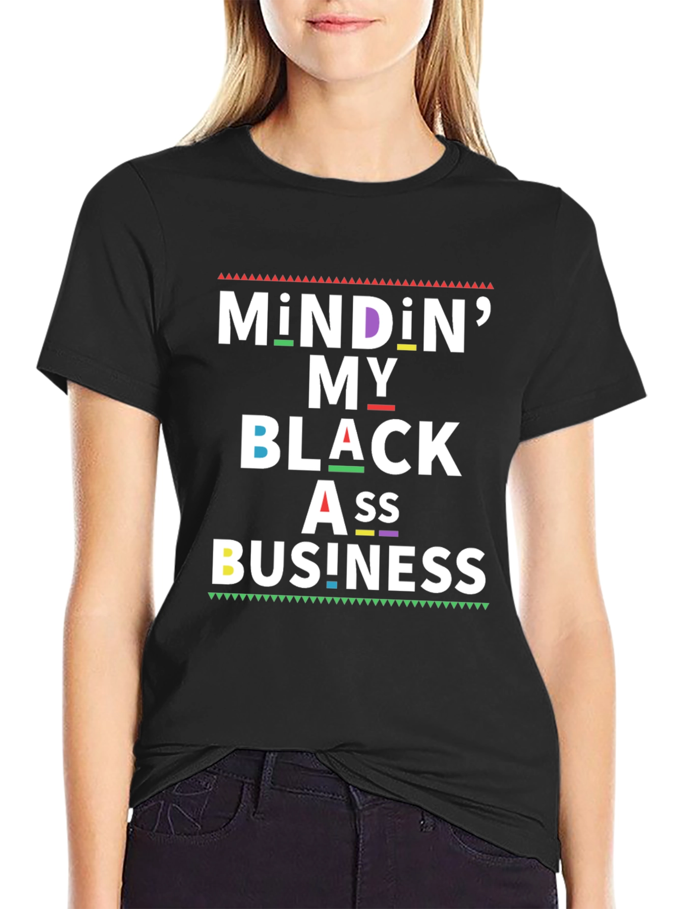 Black Mindin' My Black A** Business Graphic T-Shirt view 2