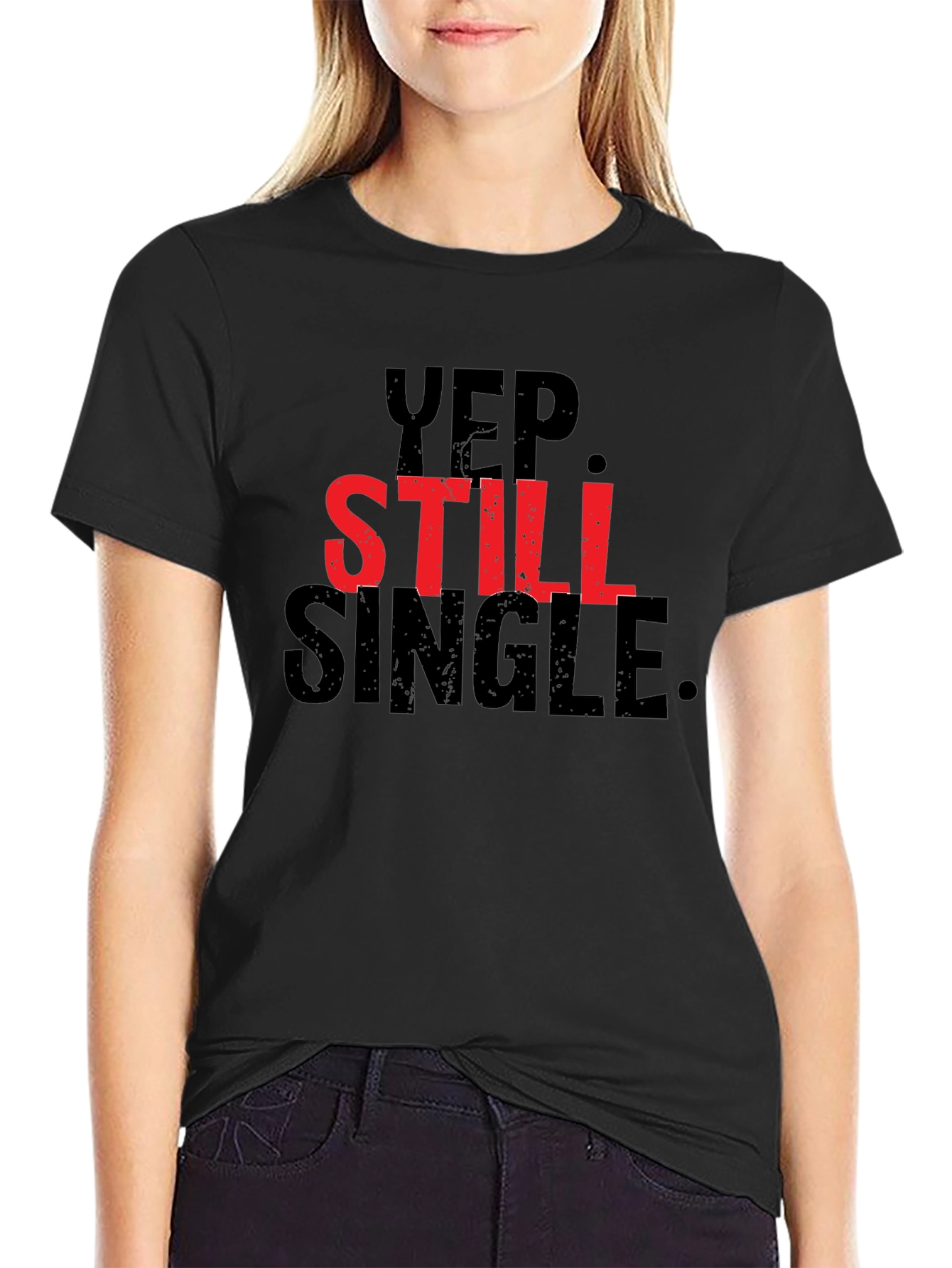 Black Yep Still Single Graphic Tee - Black view 2