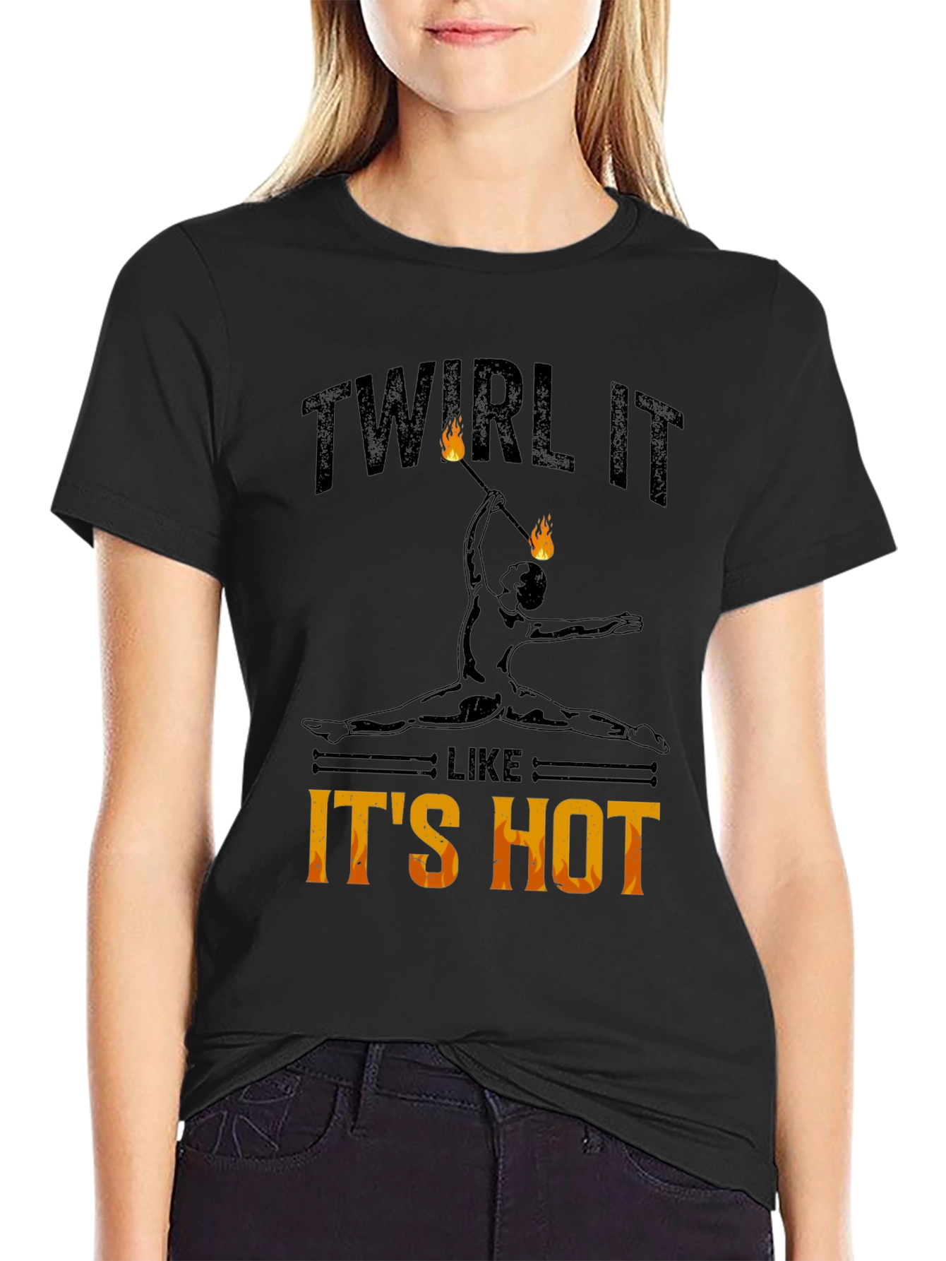 Black Twirl It Like It's Hot T-Shirt view 2