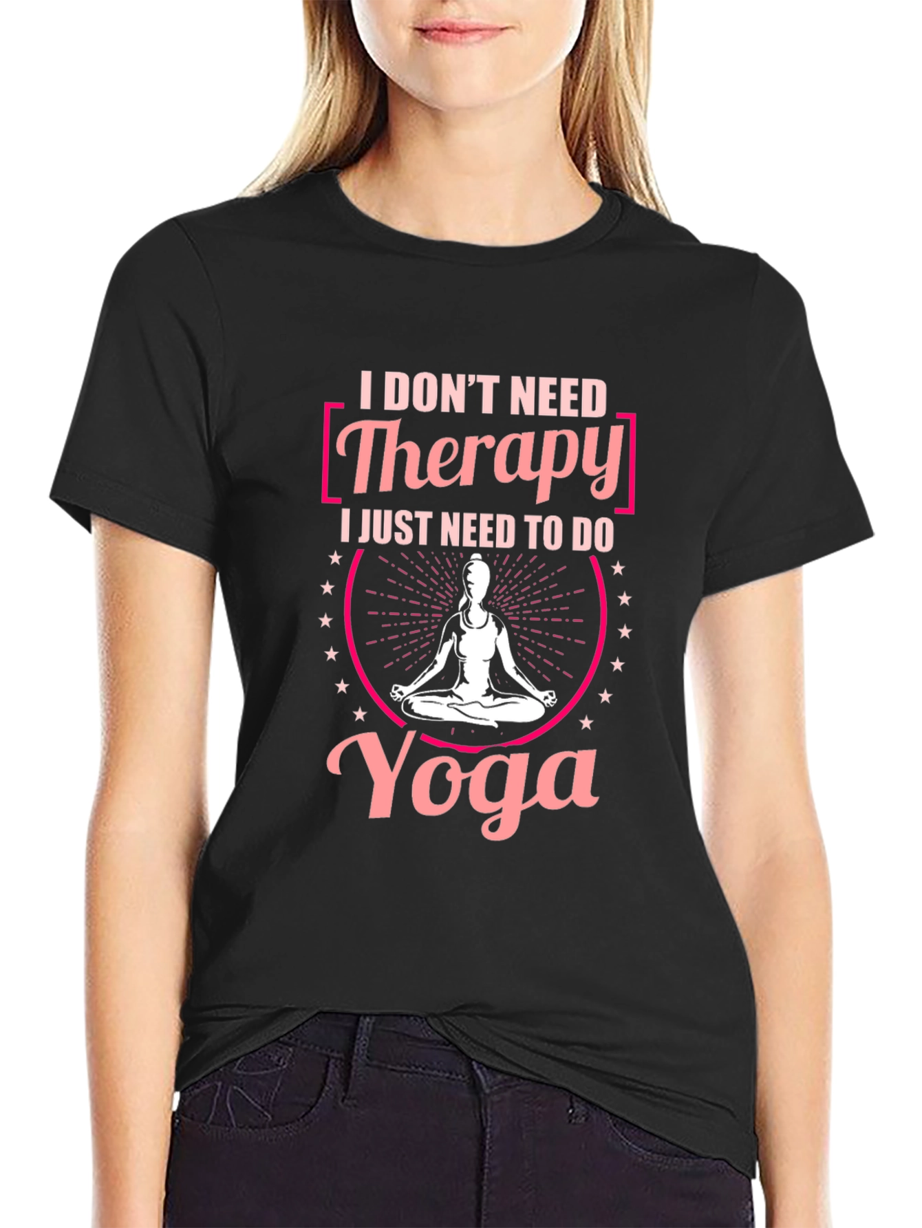 Black Yoga Therapy T-Shirt view 2