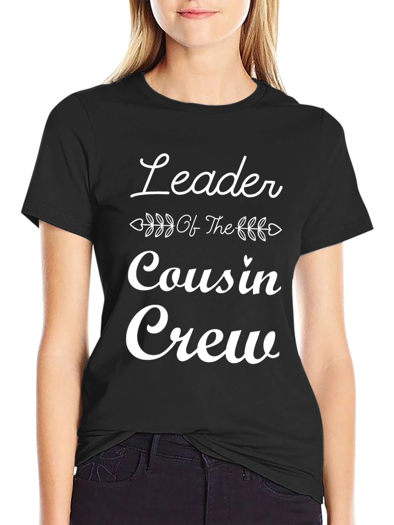 Black Leader of the Cousin Crew T-Shirt - Family Reunion Tee view 2