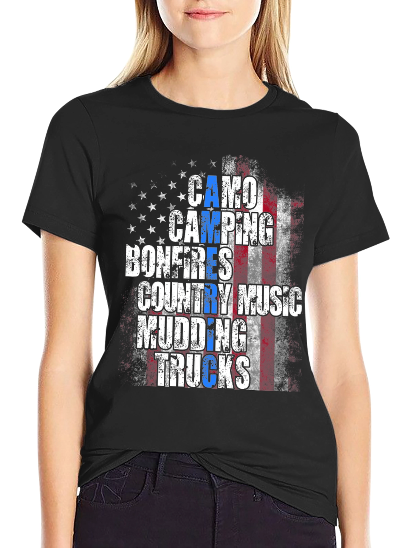 Camo Camping Bonfires Graphic Tee - 2