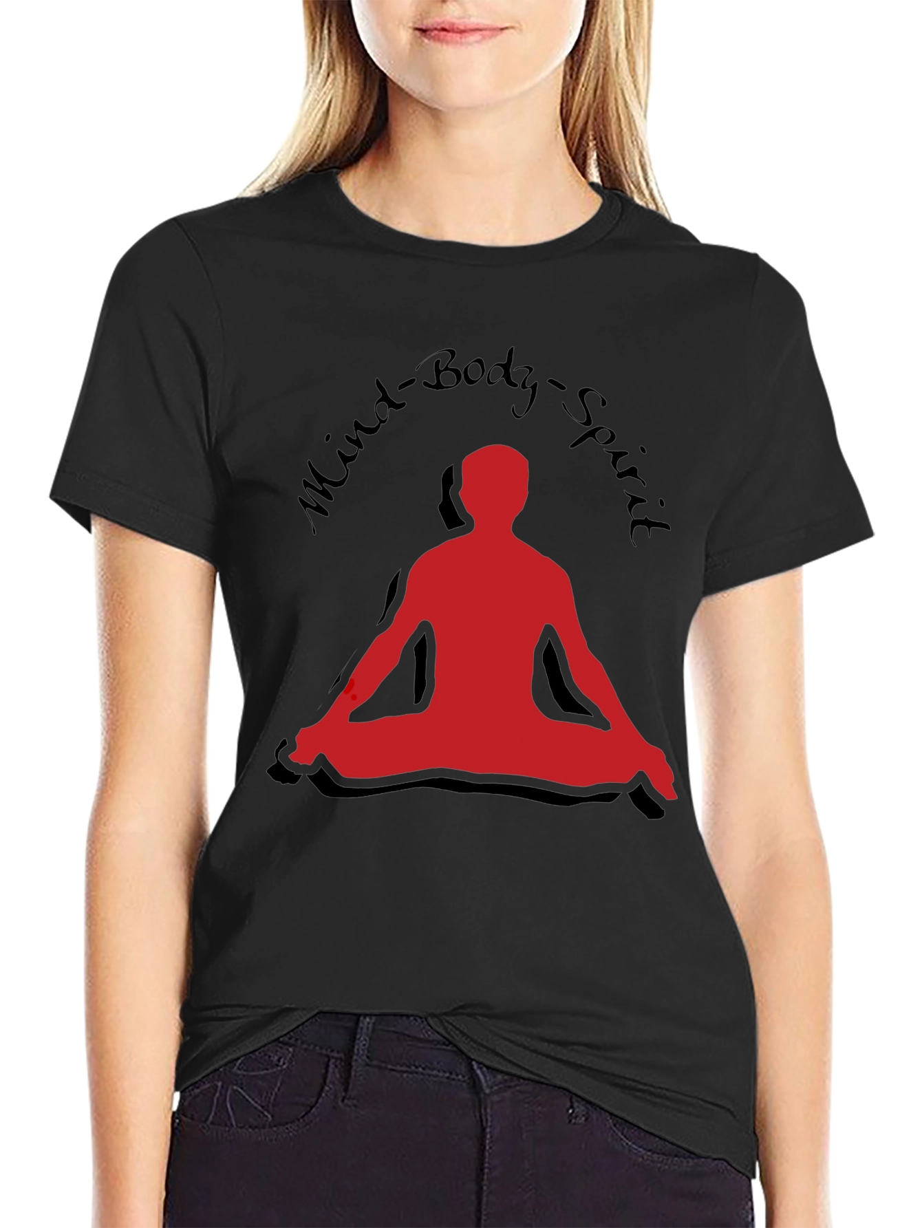 Black Mind Body Spirit T-Shirt - Yoga Meditation Tee view 2