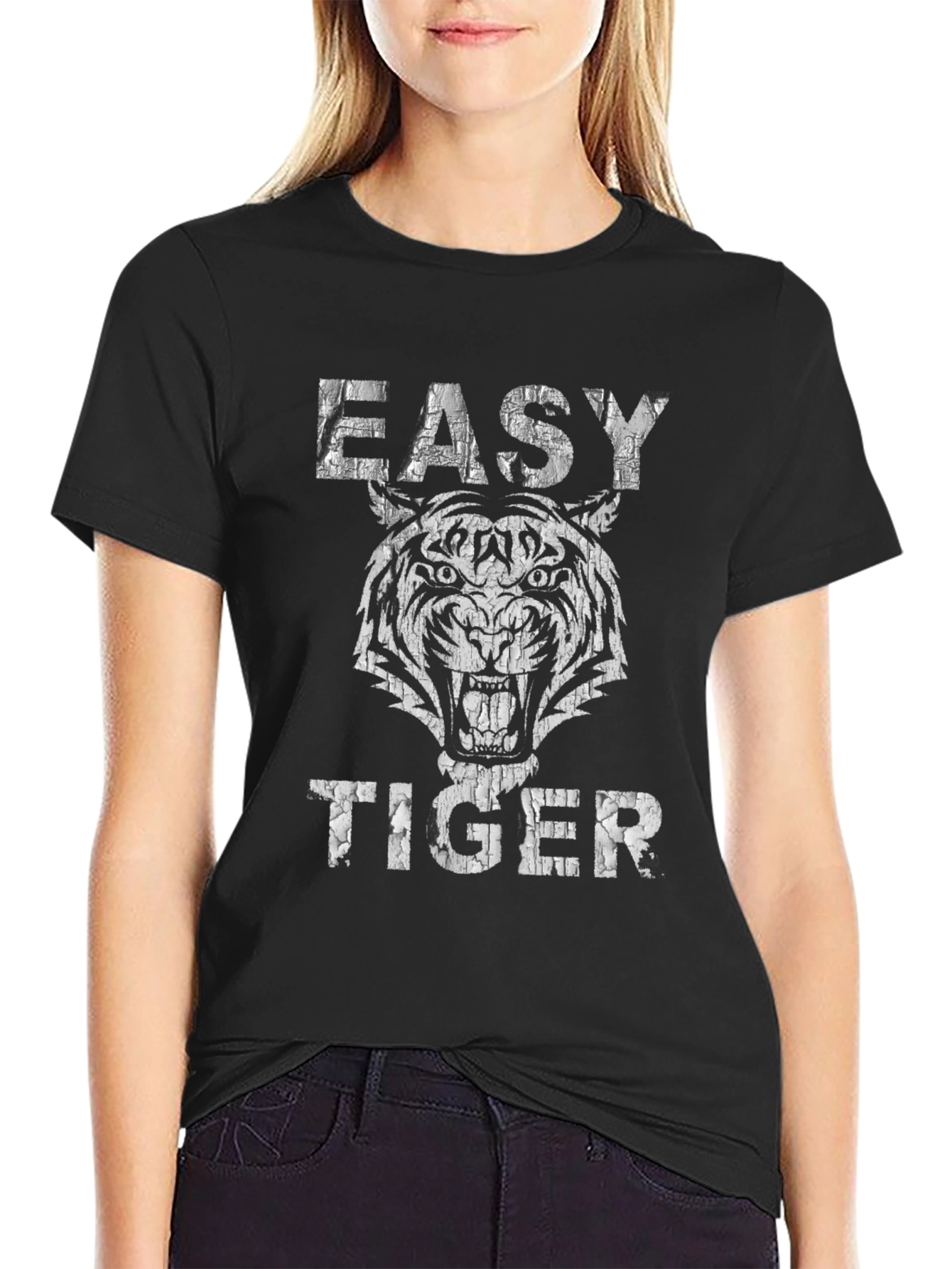 Black Easy Tiger Graphic Tee - Black view 2