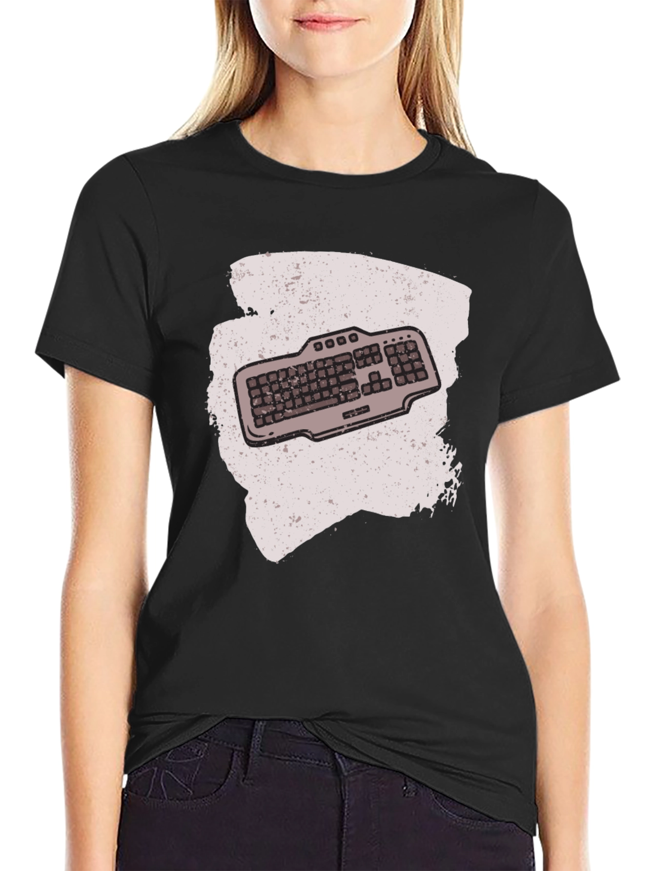 Black Keyboard Graphic T-Shirt - Gamer Style view 2