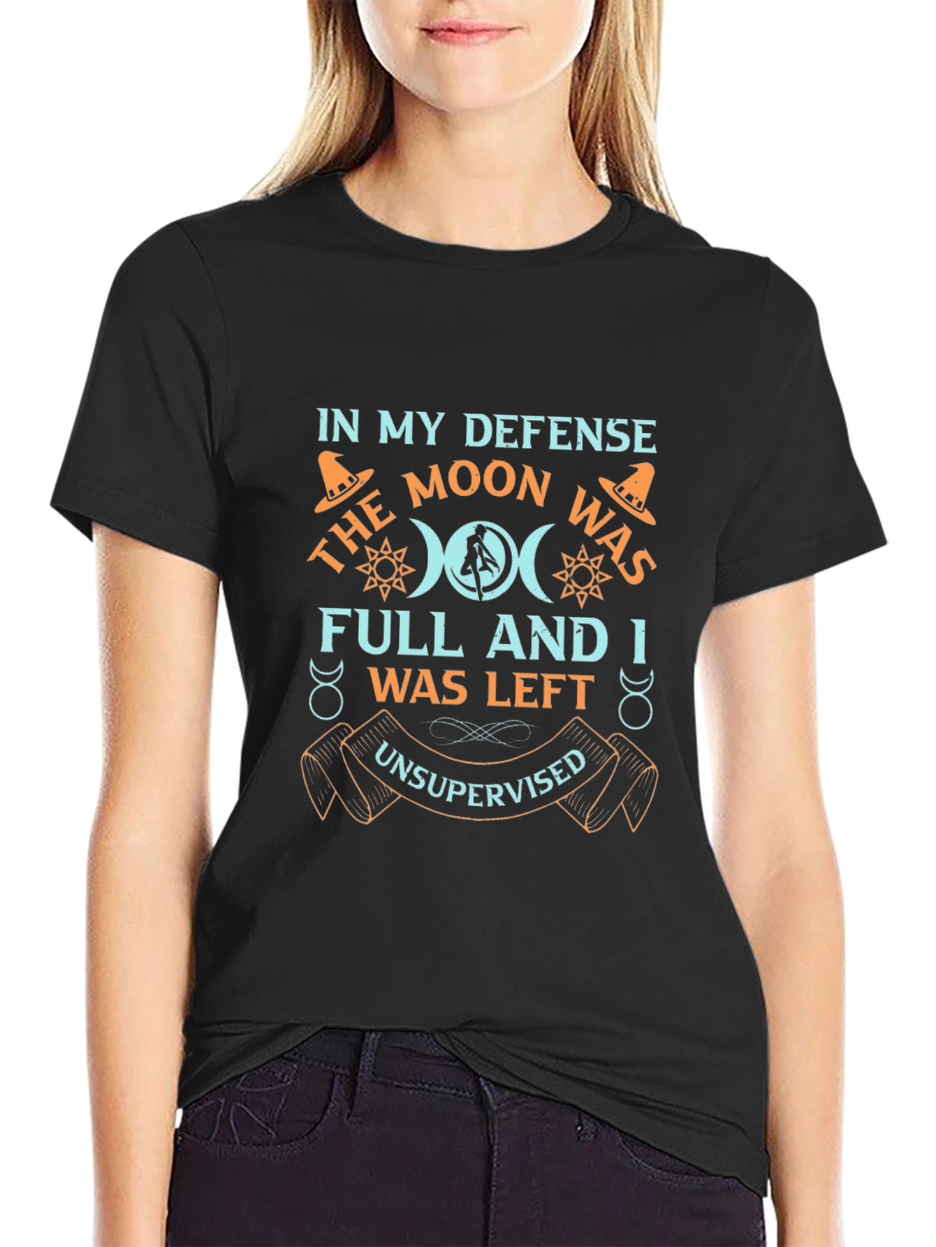 Black Moon Was Full Graphic T-Shirt - Unisex view 2