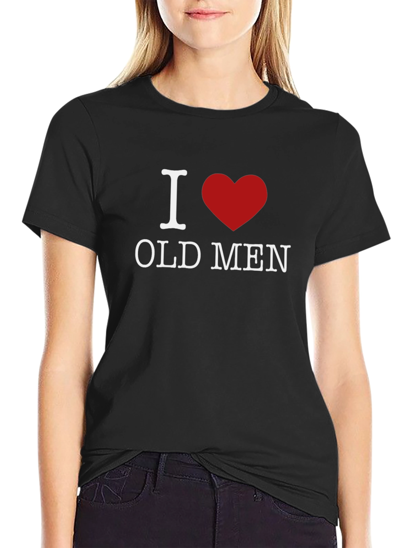 Black I Heart Old Men Graphic Tee view 2