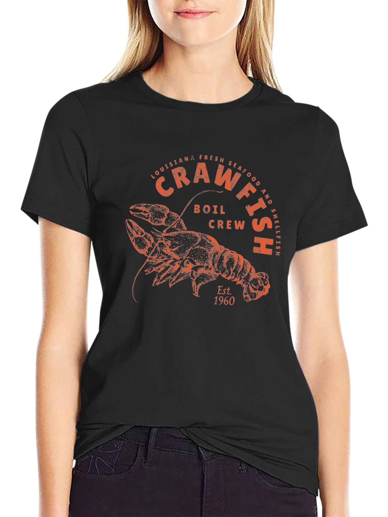 Black Crawfish Boil Crew Graphic T-Shirt view 2