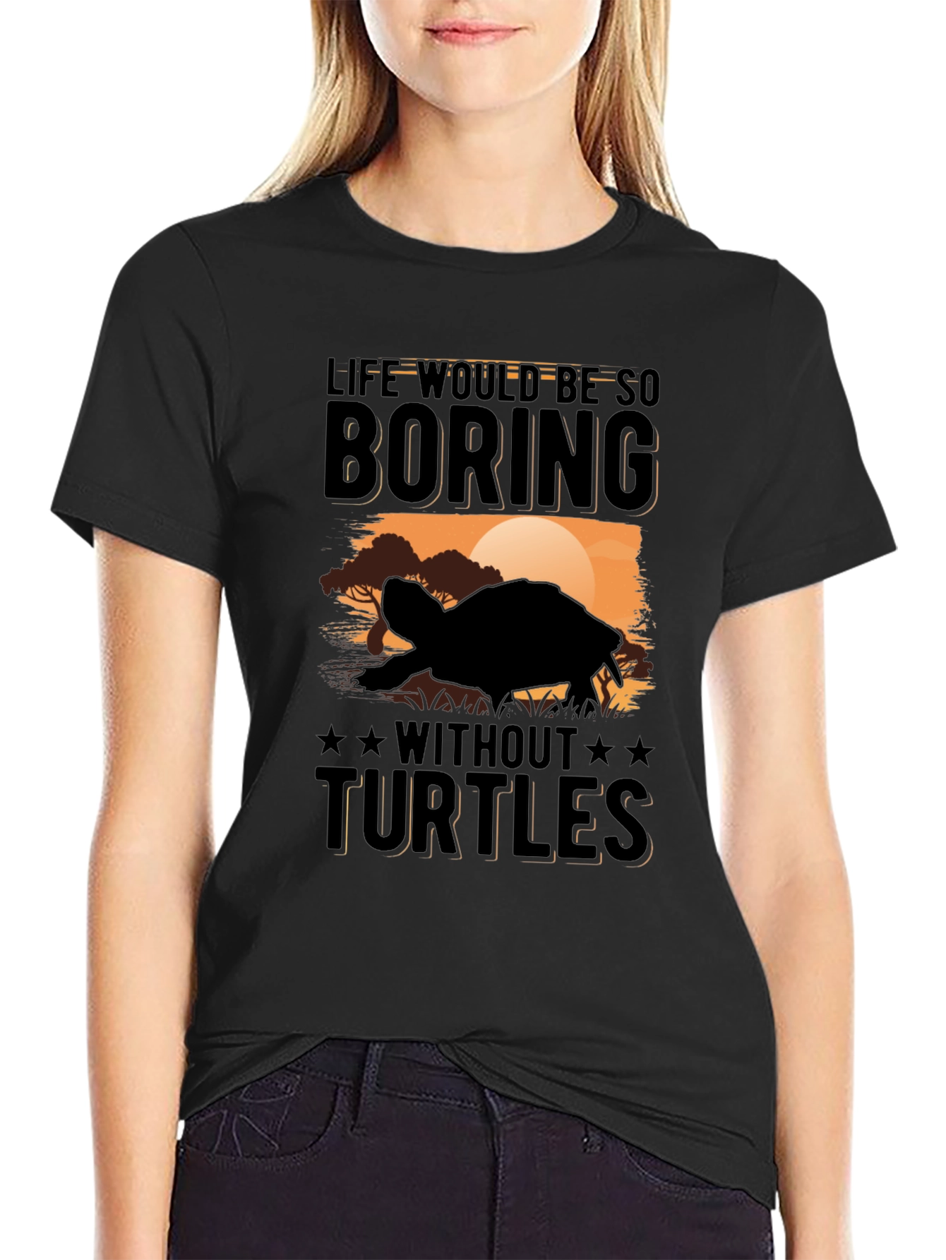 Black Turtle Graphic Tee - Life Would Be Boring! view 2