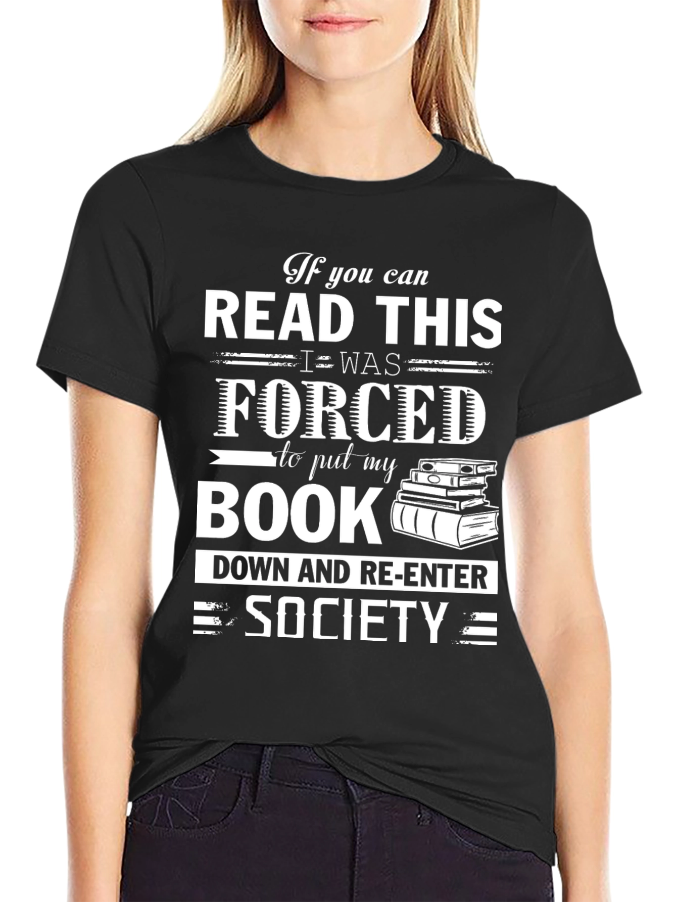 Black If You Can Read This Book Lover T-Shirt view 2