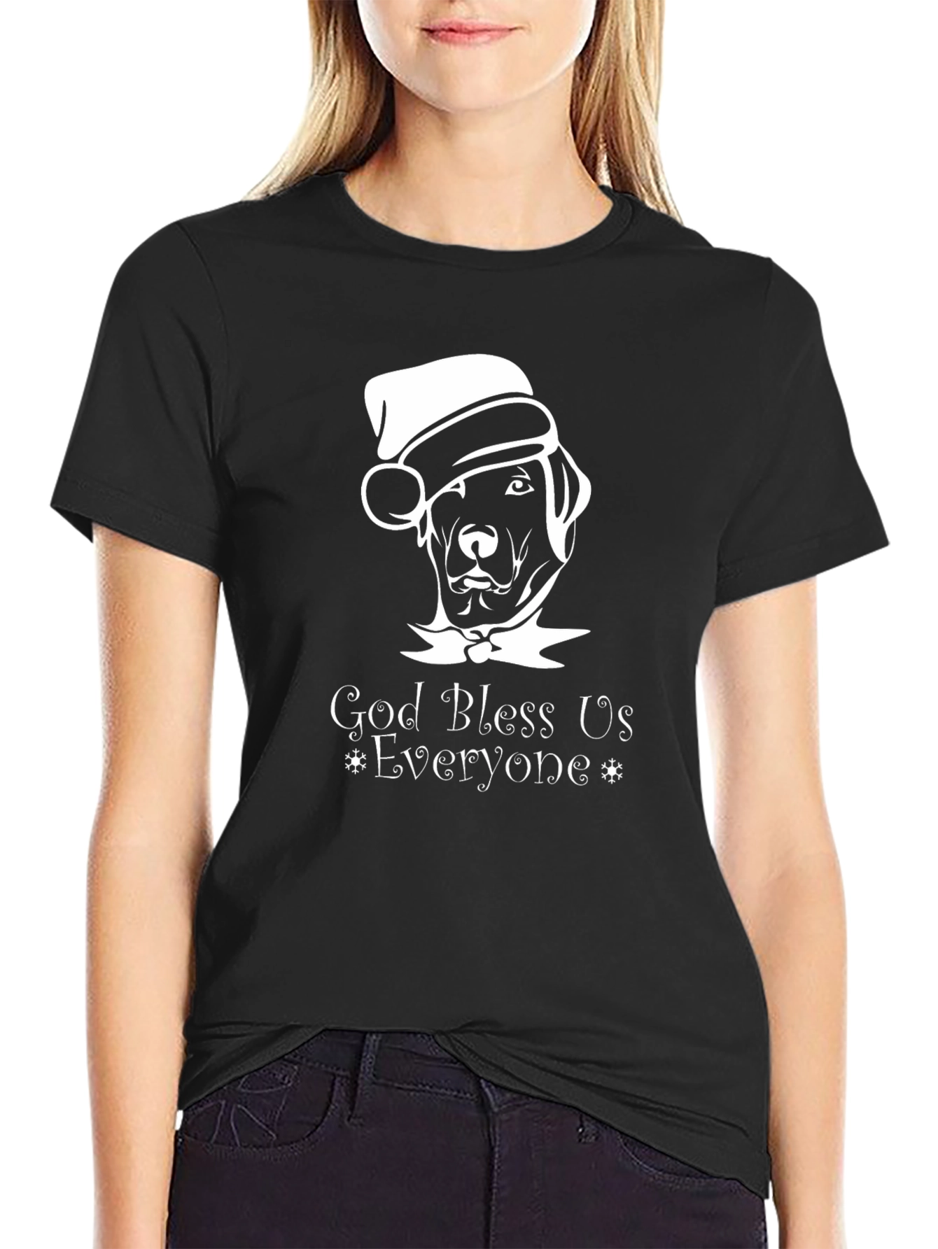 Black God Bless Us Everyone T-Shirt view 2