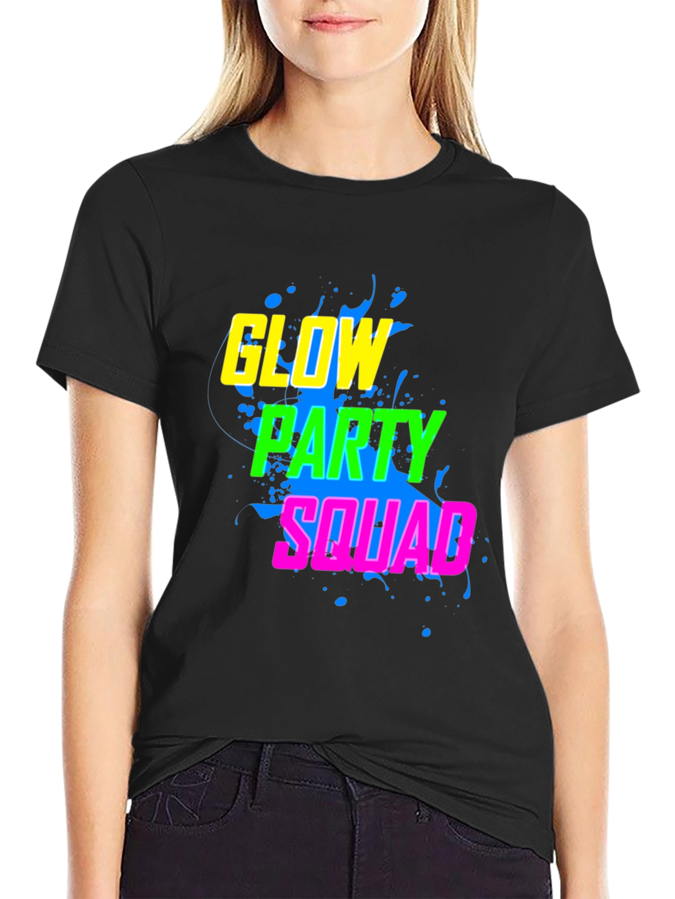 Black Glow Party Squad T-Shirt view 2