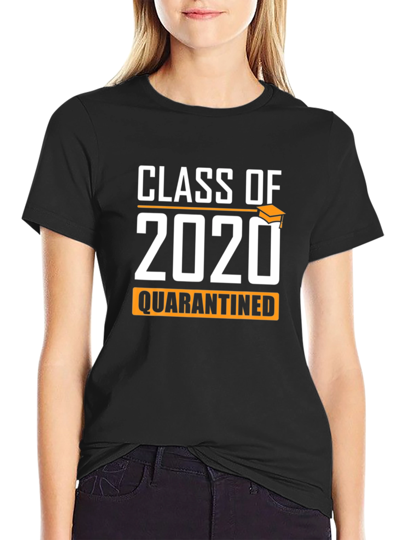 Black Class of 2020 Quarantined T-Shirt view 2