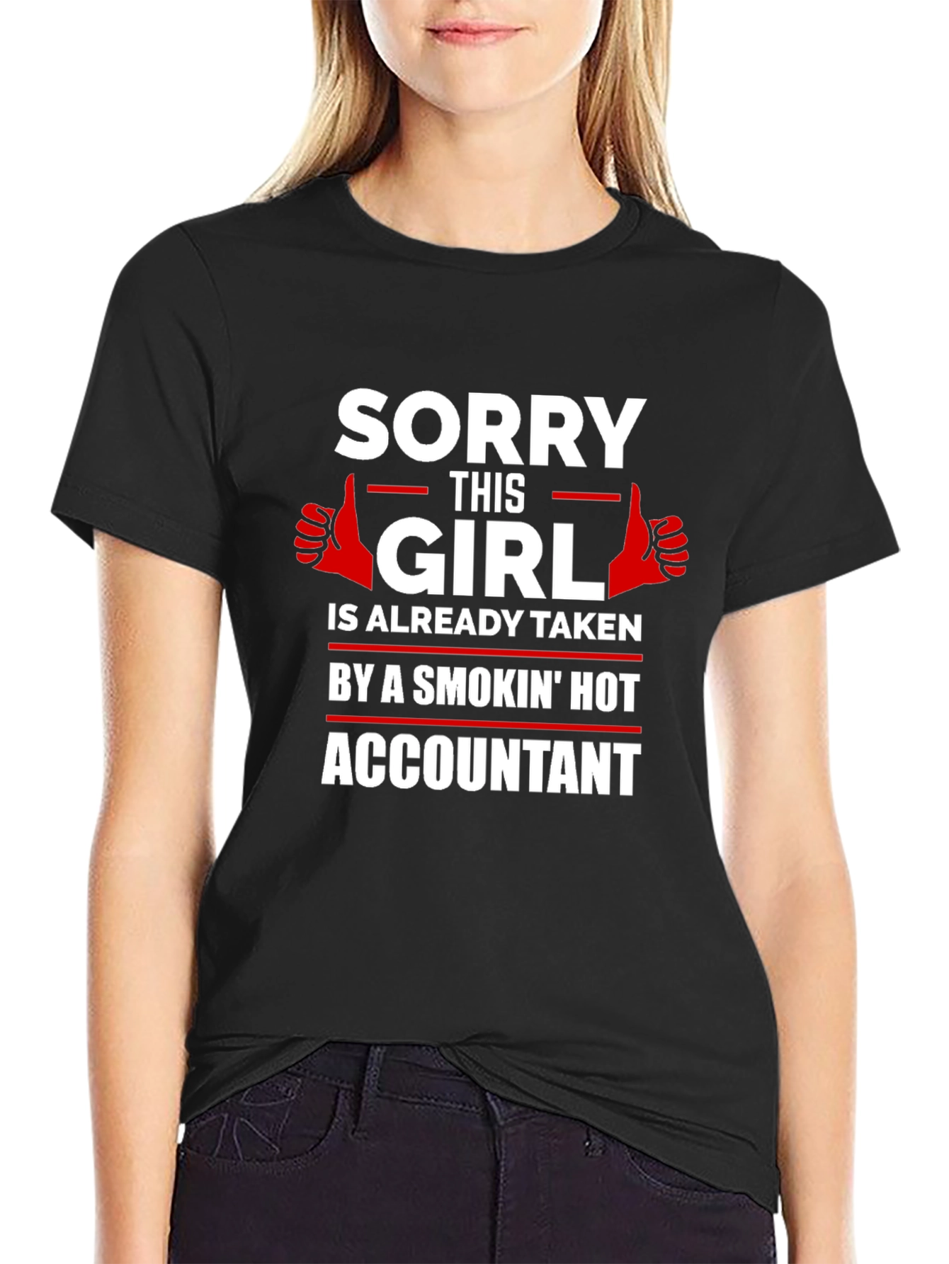 Black Girl Taken By Hot Accountant Funny Novelty T-Shirt view 2