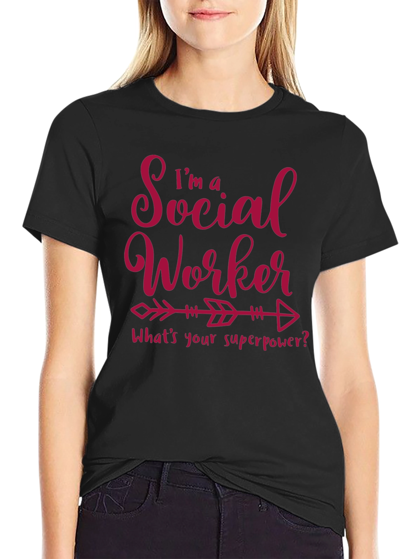 Black Social Worker Superpower Graphic Tee view 2
