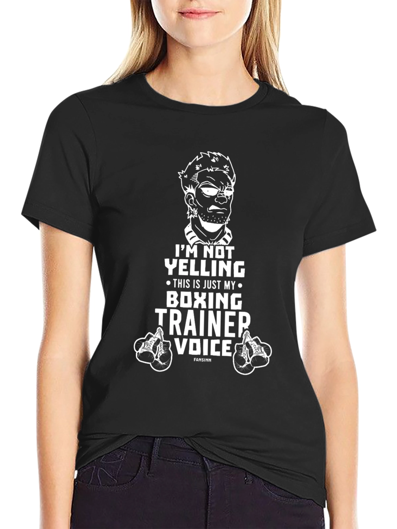 Black Boxing Trainer Voice T-Shirt view 2