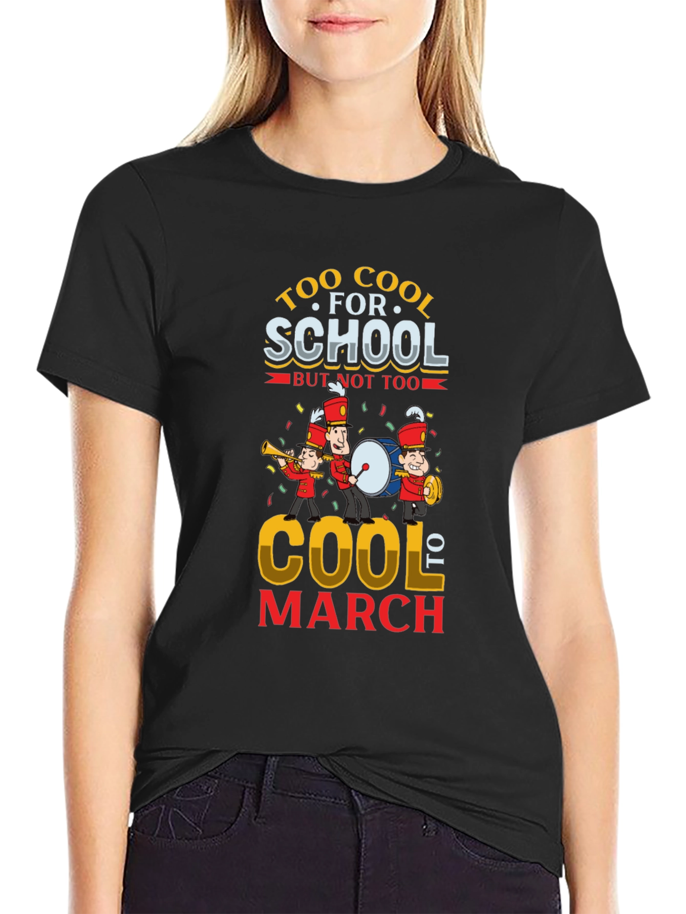 Black Cool Marching Band T-Shirt view 2