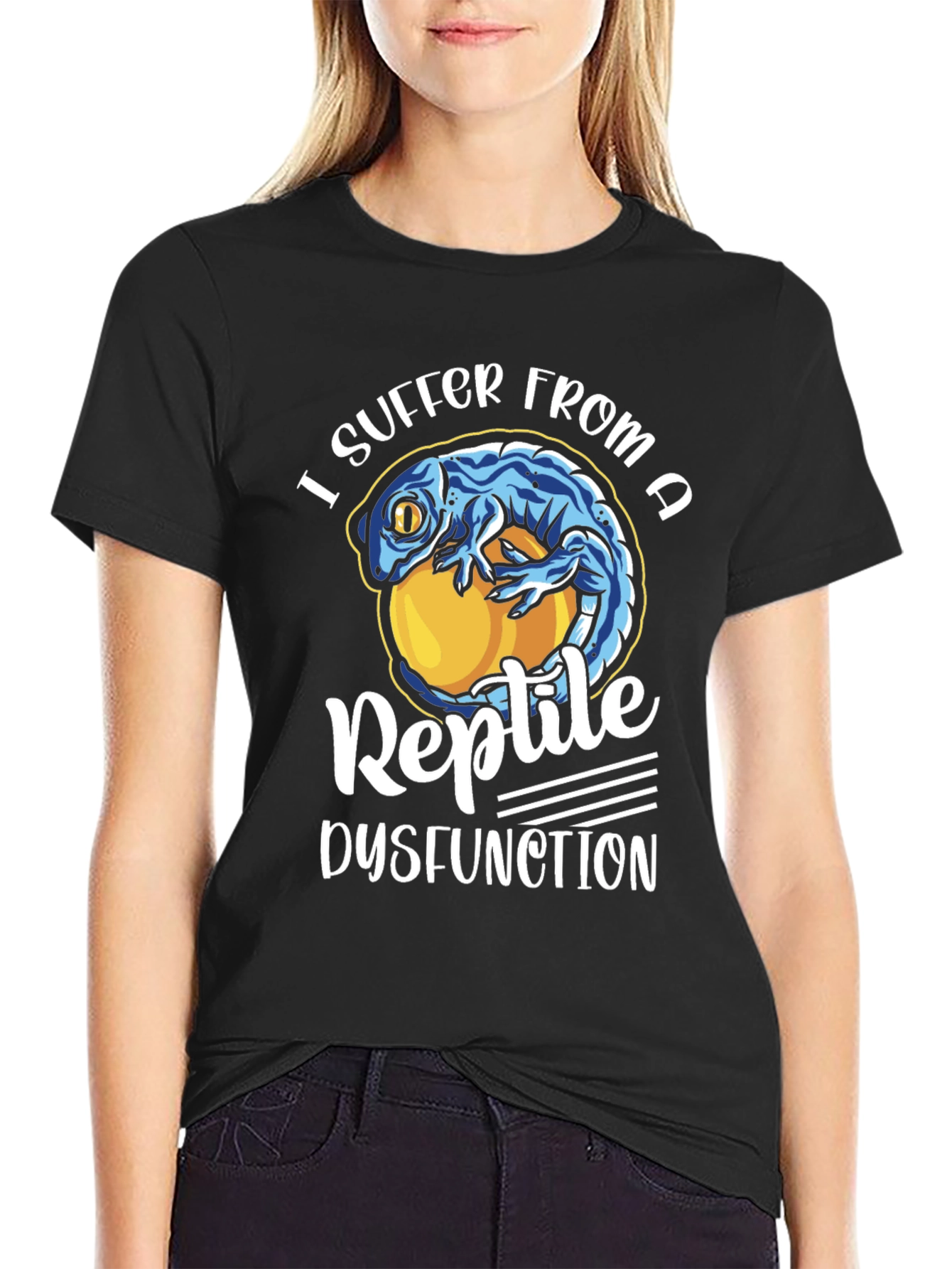 Black Reptile Dysfunction T-Shirt - Funny Lizard Lover Tee view 2