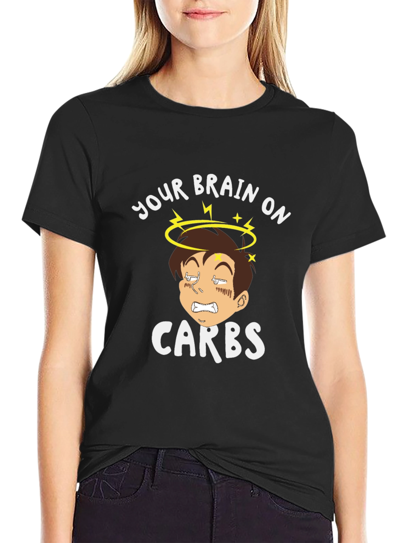 Black Your Brain On Carbs Graphic T-Shirt view 2