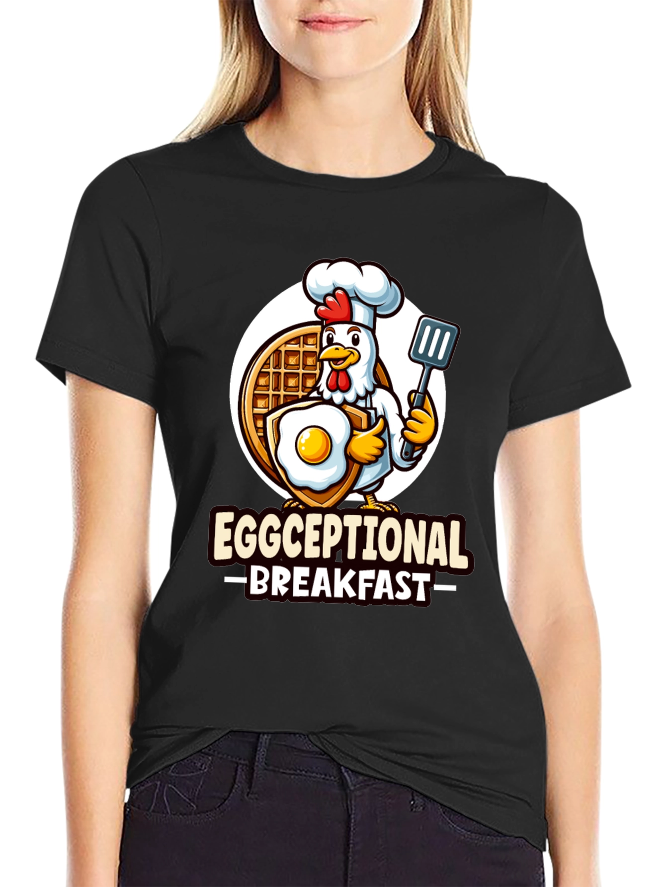 Black Eggceptional Breakfast T-Shirt - Chicken Chef! view 2