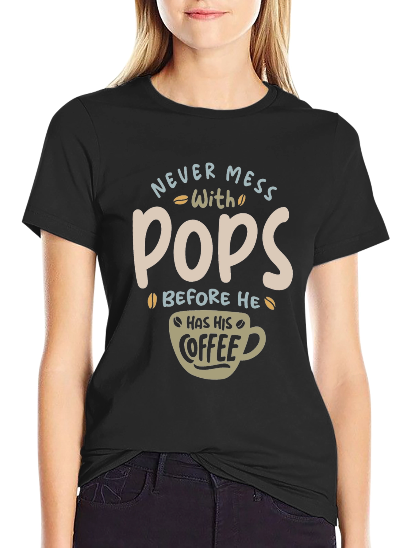 Black Never Mess With Pops T-Shirt view 2
