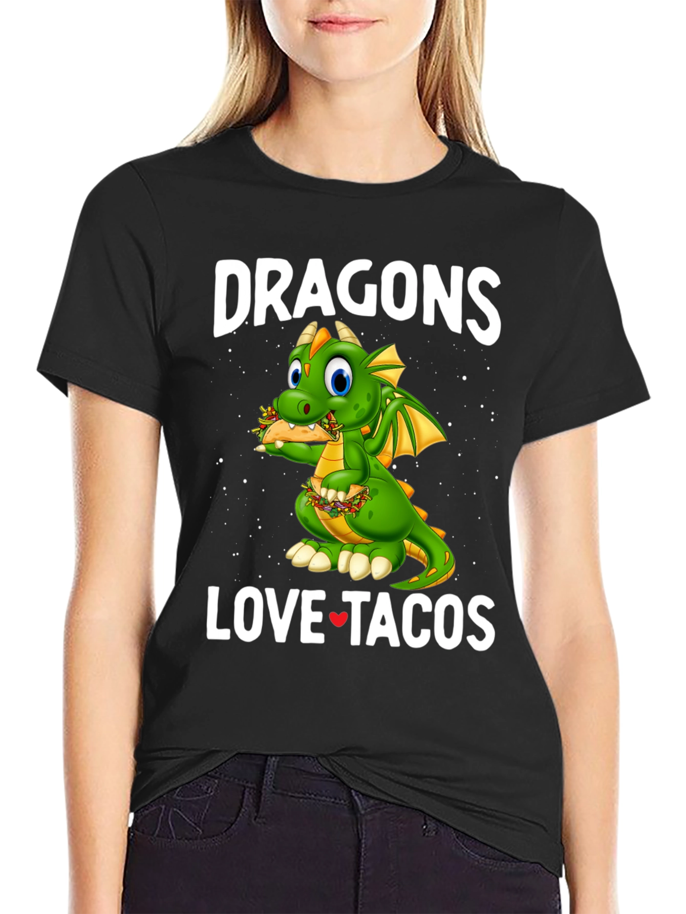 Black Dragons Love Tacos Graphic Tee view 2