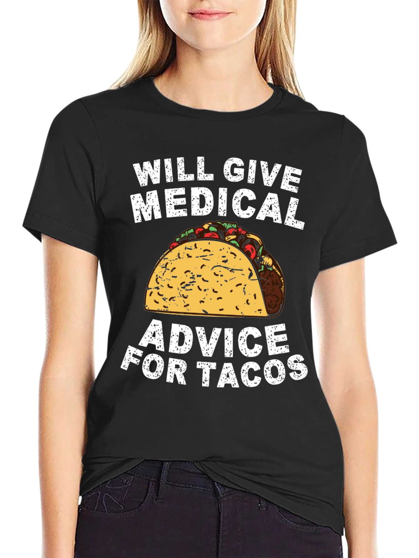 Black Medical Advice for Tacos Graphic Tee view 2