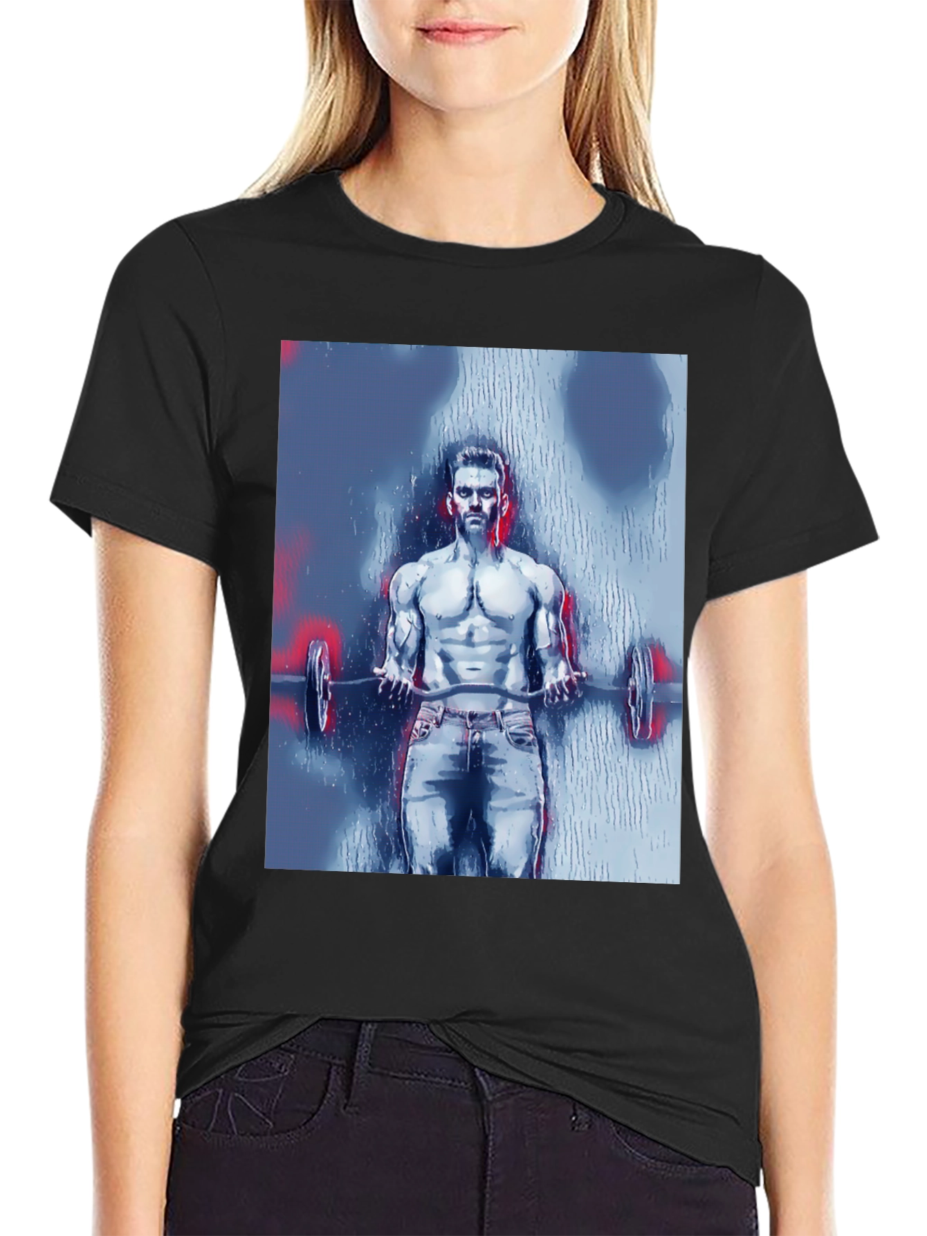 Black Men's Bodybuilder Graphic Tee - Black view 2