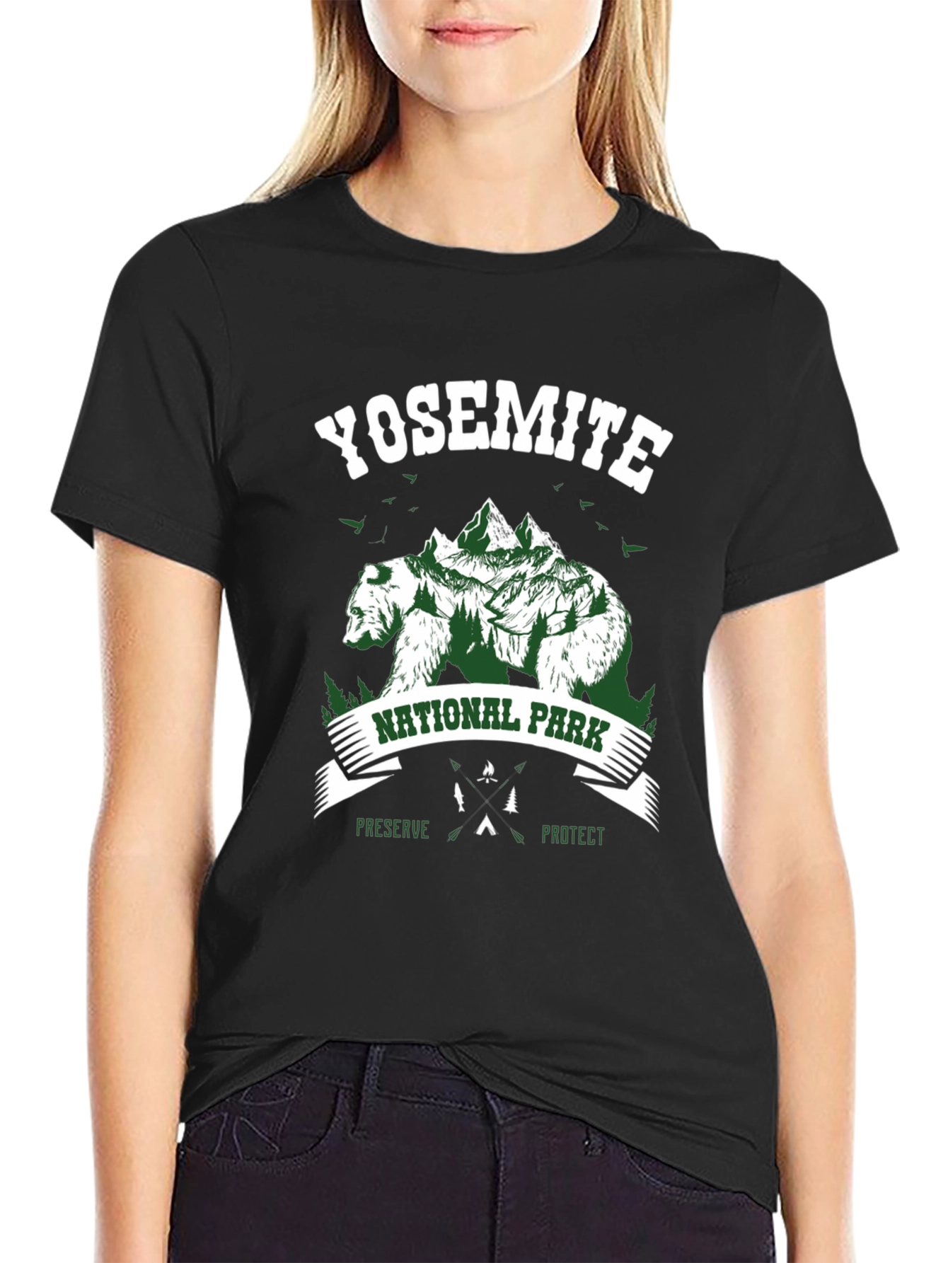 Black Yosemite National Park Graphic Tee view 2