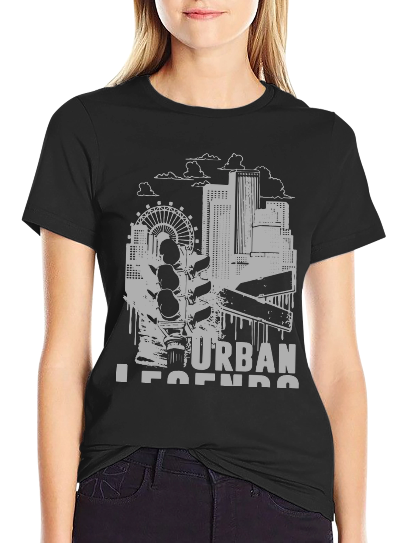 Black Urban Legends Graphic Tee - Black view 2