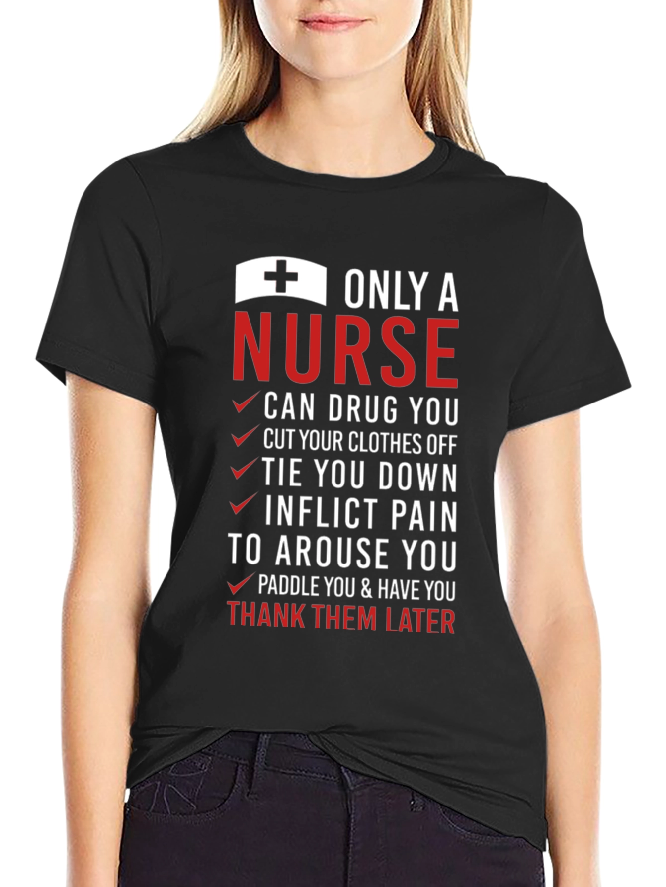 Black Only a Nurse T-Shirt view 2