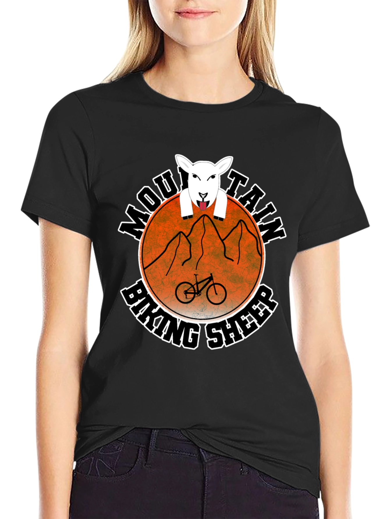 Black Mountain Biking Sheep Graphic Tee view 2