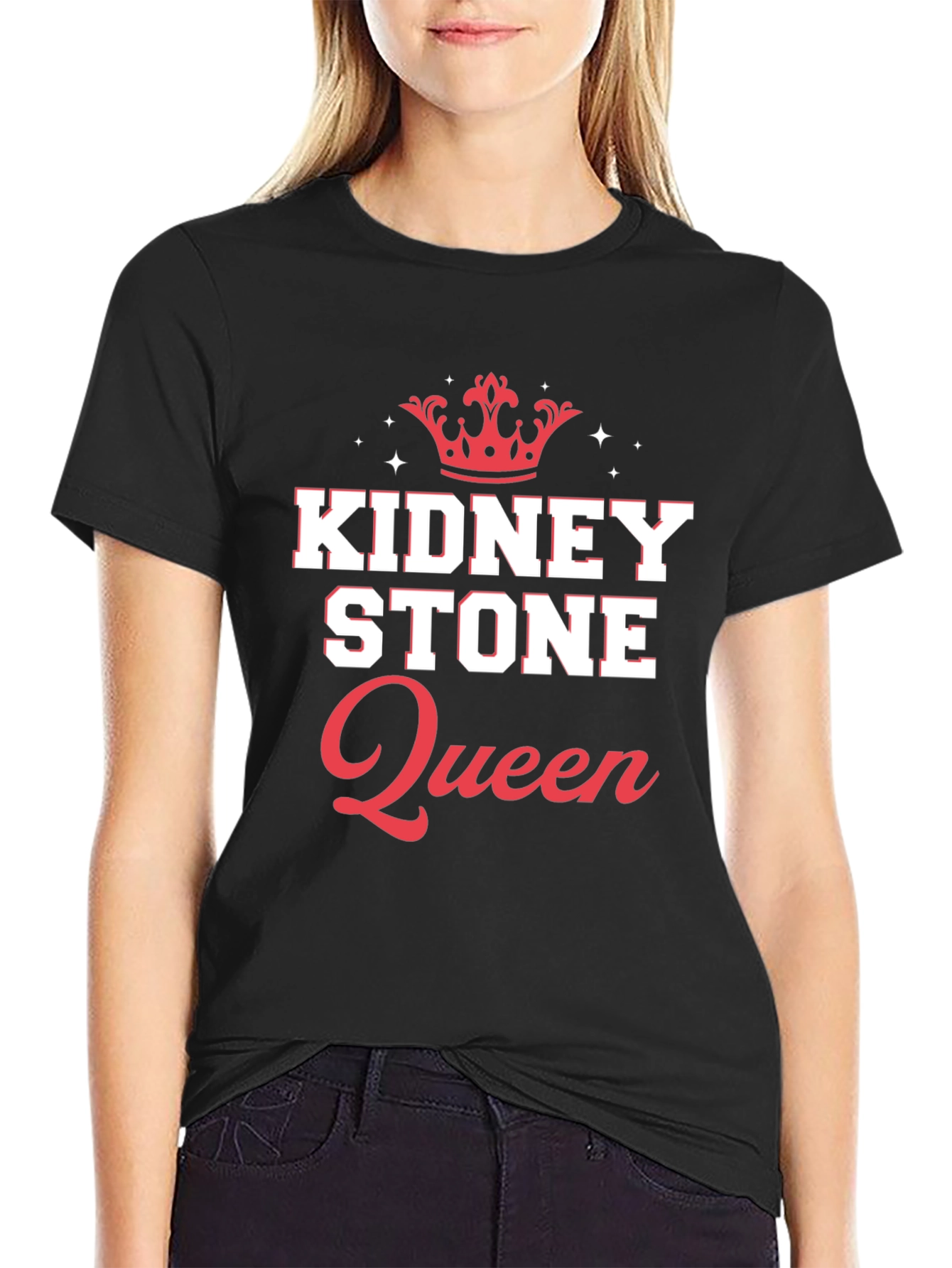 Black Kidney Stone Queen Graphic T-Shirt Funny Tee view 2