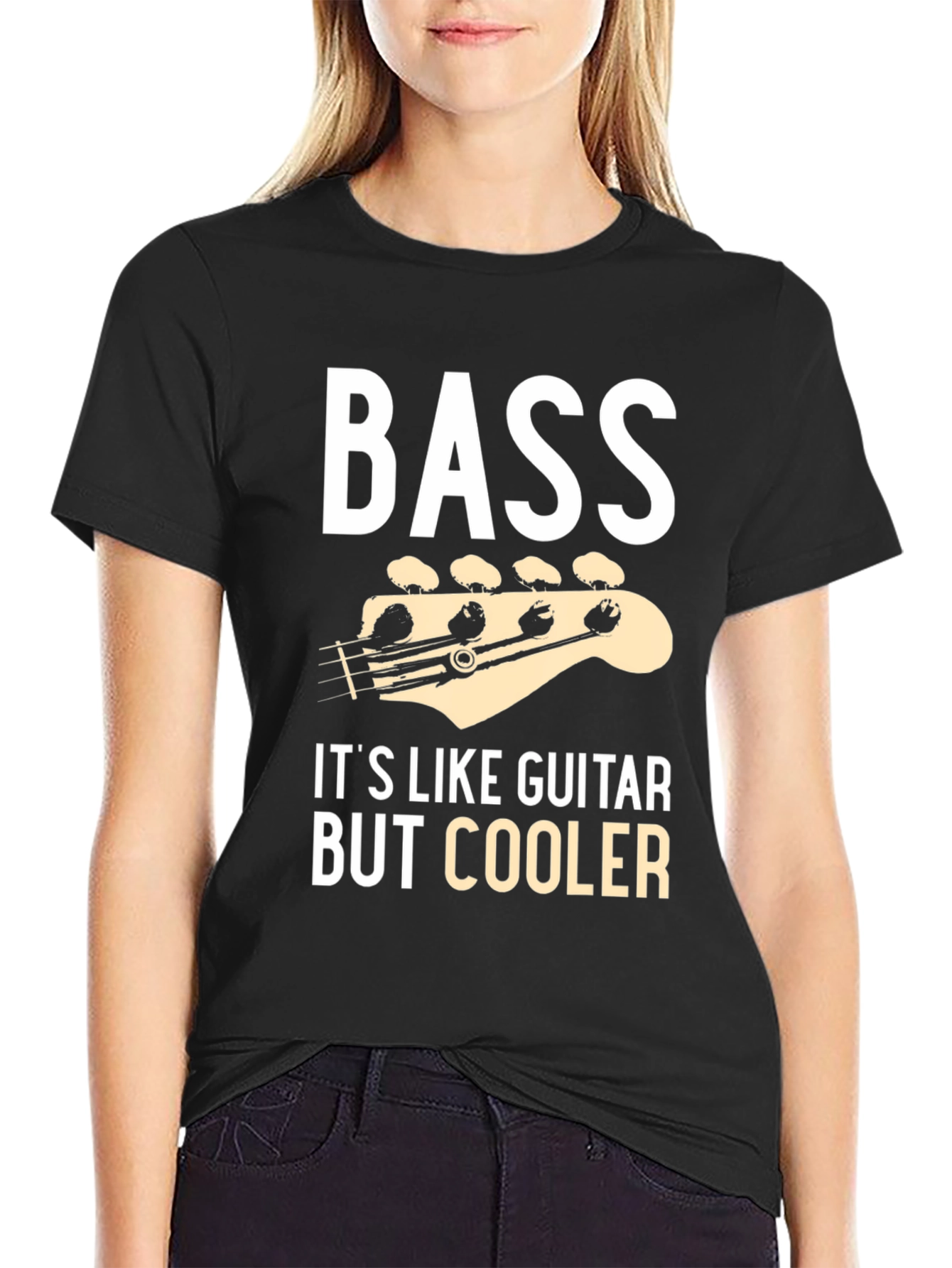 Black Bass is Cooler Black Graphic Tee Shirt view 2