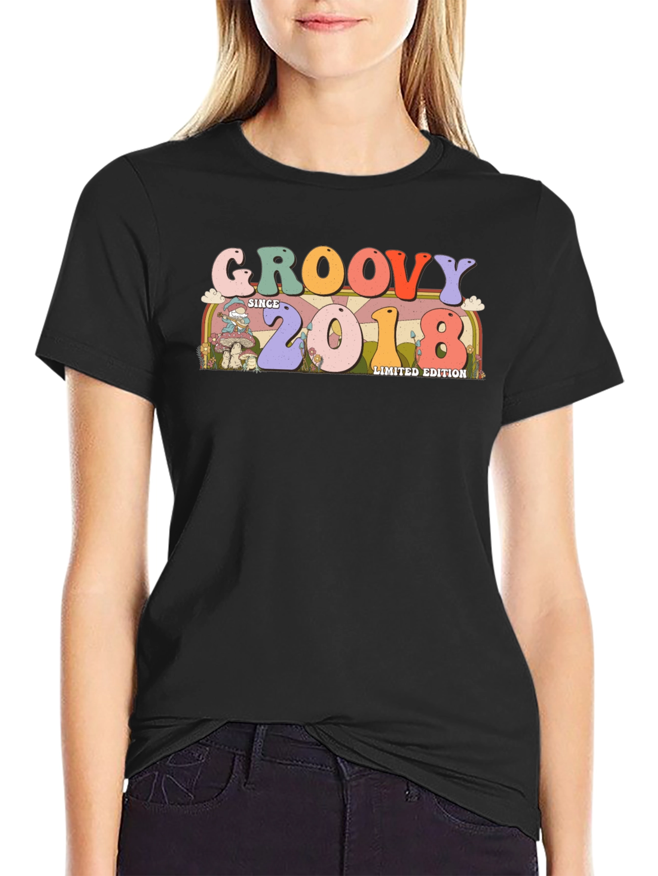Black Groovy Since 2018 Limited Edition Black T-Shirt view 2