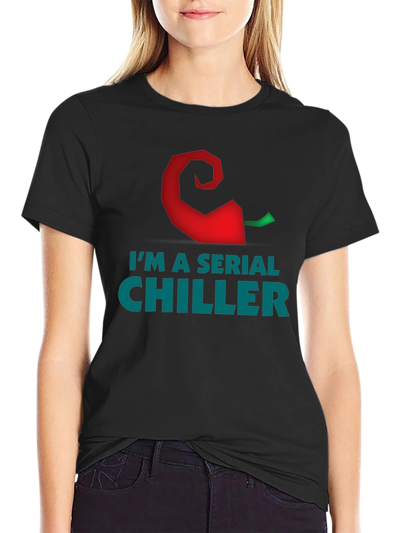 Black I'm a Serial Chiller Graphic T-Shirt view 2