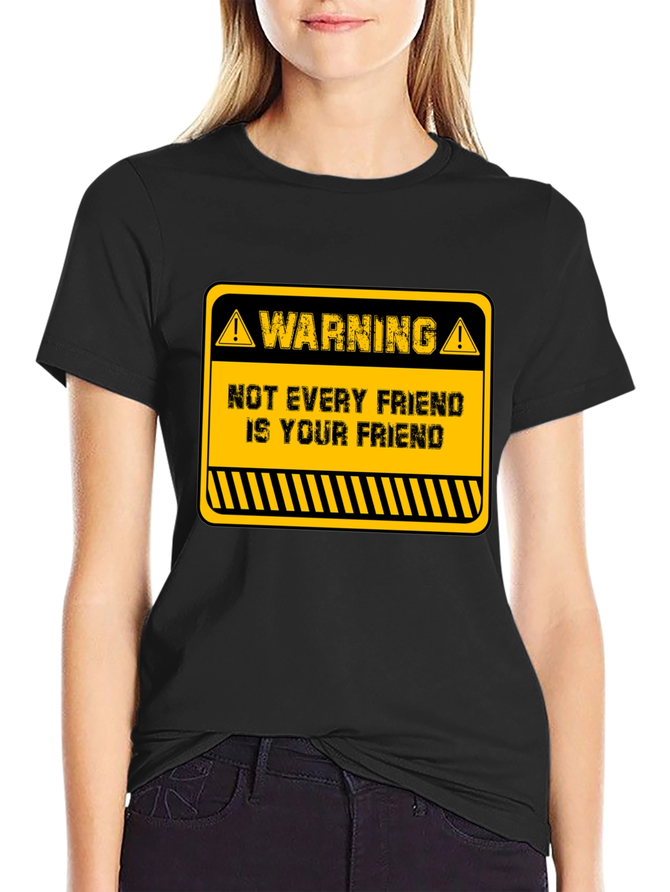 Black Warning Not Every Friend T-Shirt - Funny Graphic Tee view 2