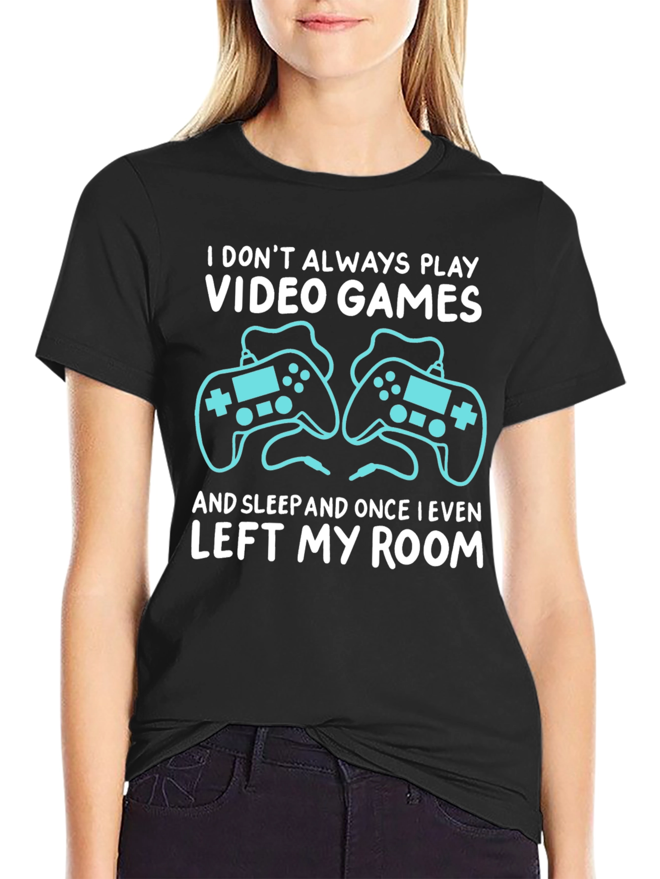 Black Video Gamer T-Shirt: I Don't Always Play view 2