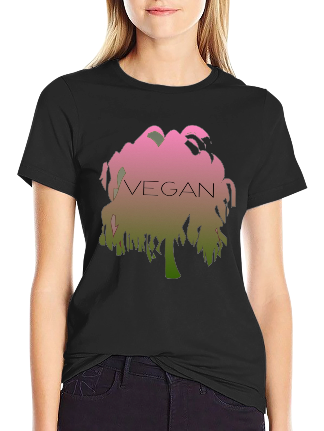 Black Vegan Graphic T-Shirt - Stylish and Comfortable view 2