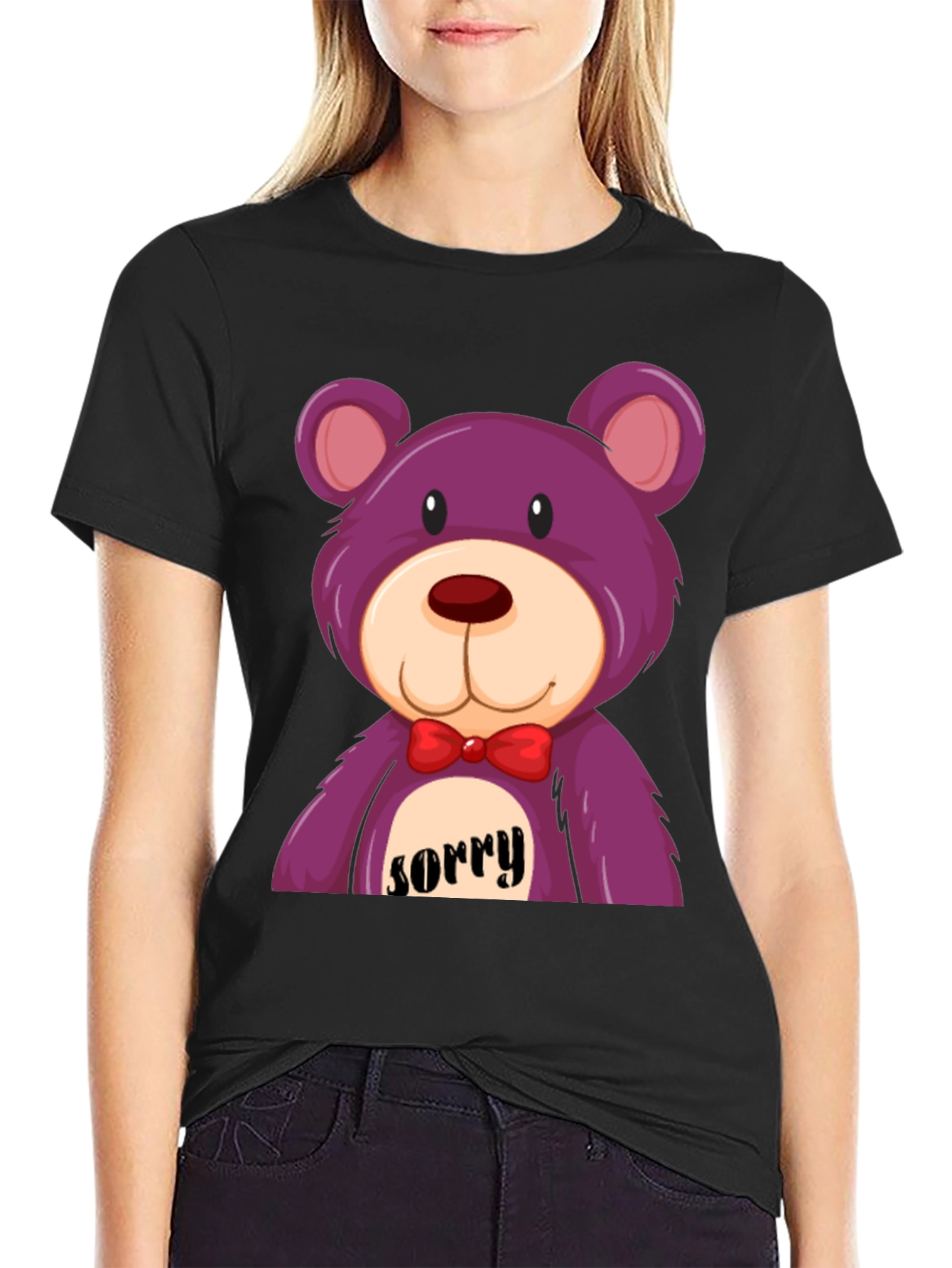 Black Sorry Bear T-Shirt view 2